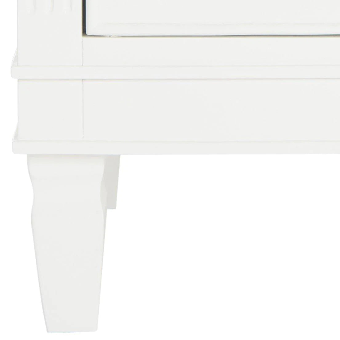 Modern White 3-Drawer Nightstand with Chrome Hardware - Perfect for Bedroom, Living Room, or Office Storage