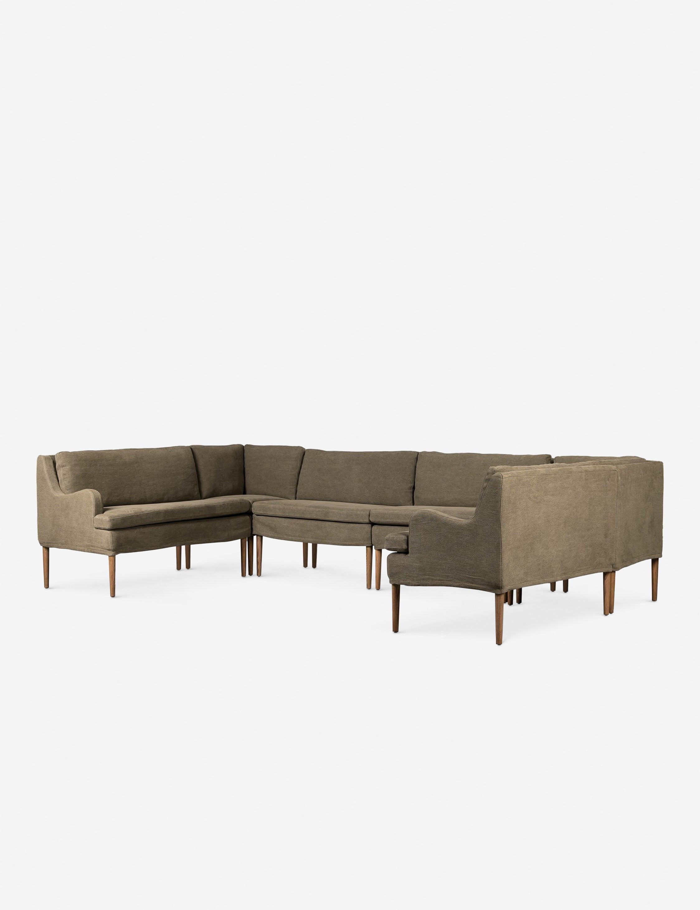 Aurelia U-Shaped Dining Banquette - Modern Upholstered Bench by Amber Lewis x Four Hands for Kitchen, Breakfast Nook, or Dining Room Seating