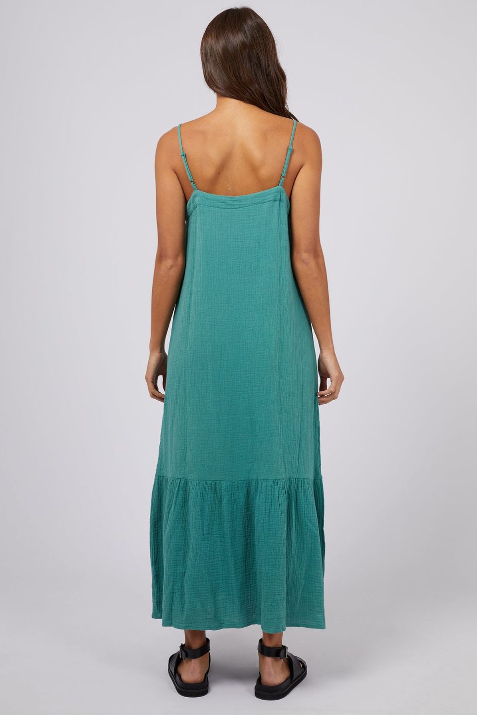 Mahlia Green Maxi Strappy Dress for Women - Elegant Summer Beach Party & Evening Gown - Perfect for Weddings, Vacations & Date Nights