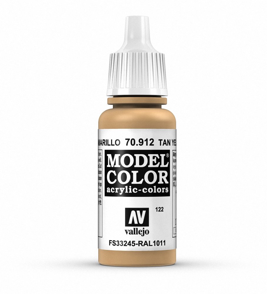 Vallejo Acrylic Paint - Tan Yellow (70.882) | Professional Model Paint for Miniatures, Warhammer & Scale Models | Perfect for Airbrush & Hand Painting