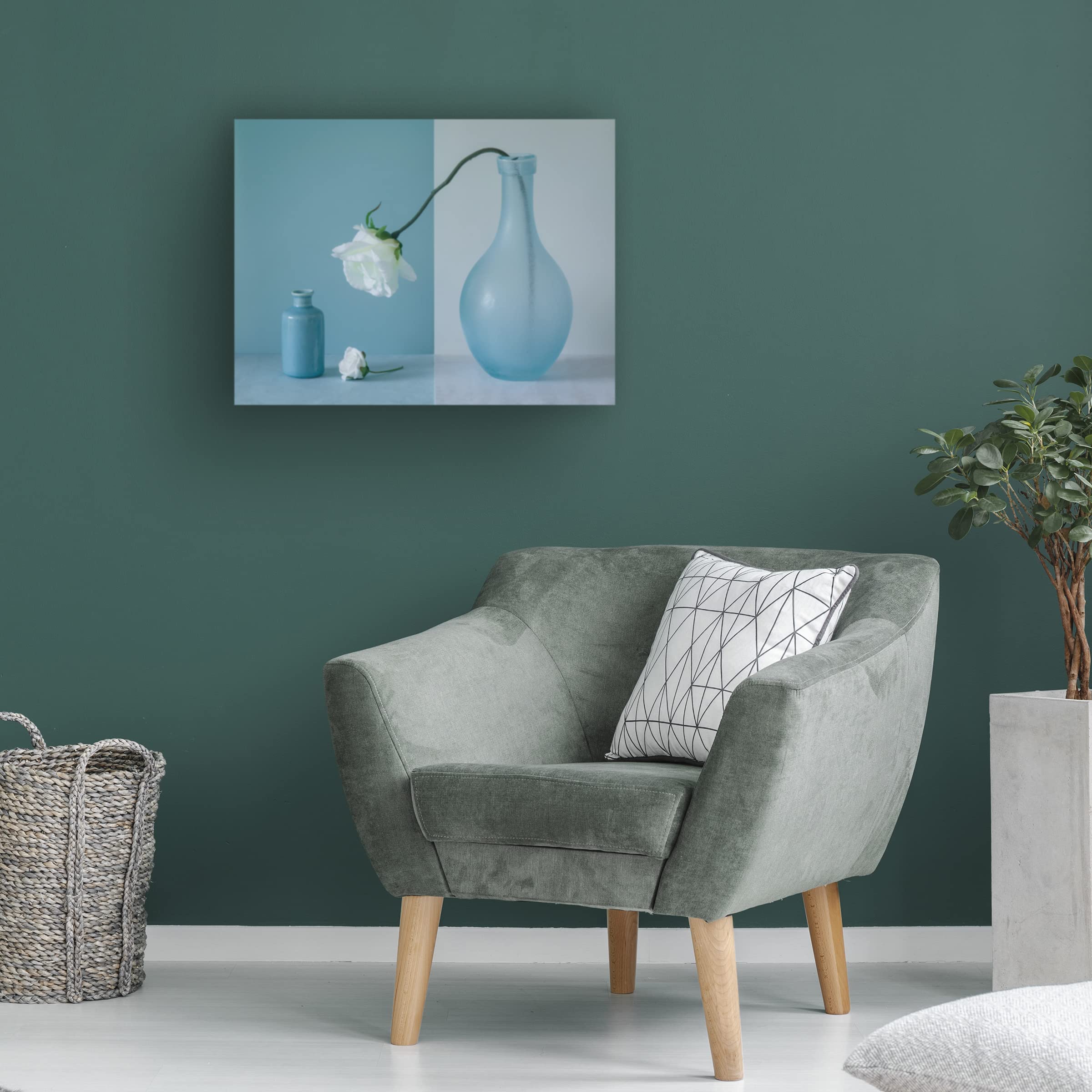 Trademark Fine Art 'Out Of The Vase' Canvas Wall Art by Jacqueline Hammer - Modern Floral Painting for Living Room, Bedroom & Office Decor
