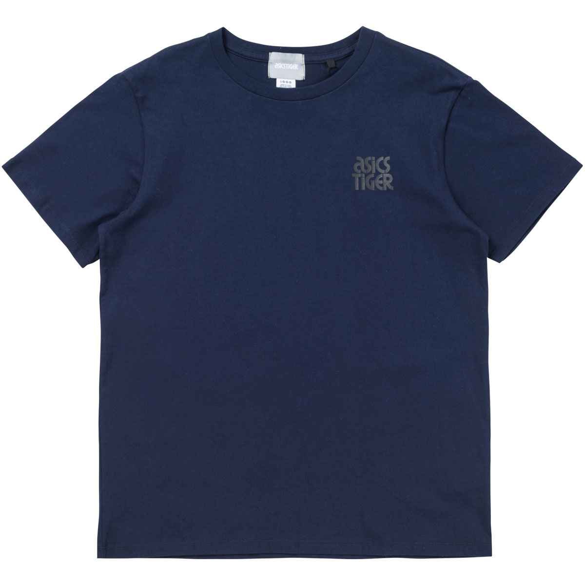 ASICS Men's Tiger Small Logo T-Shirt - Navy Blue Casual Cotton Tee for Running, Gym & Everyday Wear - Size Small