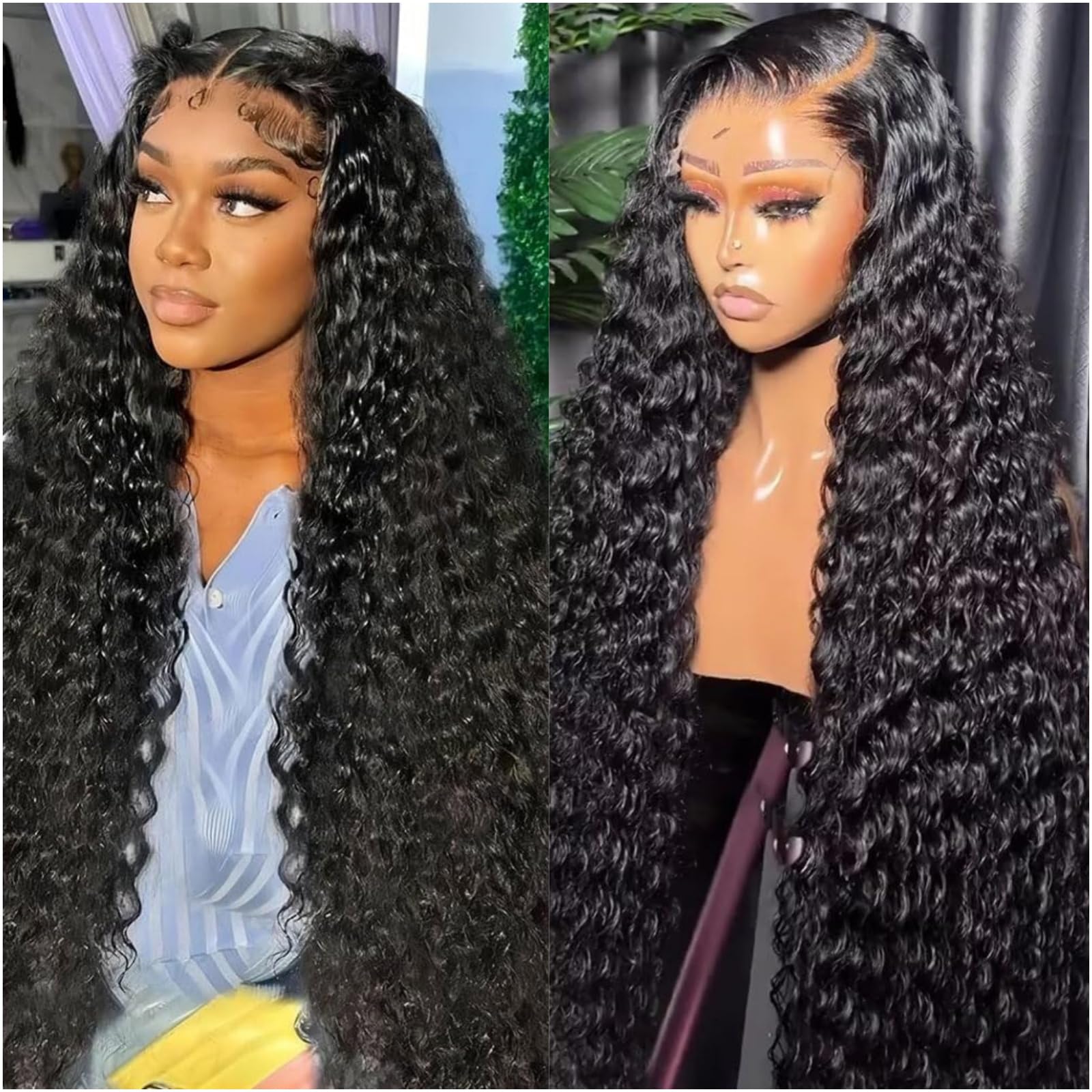 30 Inch Water Wave Lace Front Wigs Human Hair 200% Density 13x6 Wet and Wavy HD Transparent Lace Frontal Wig - Glueless Pre Plucked with Baby Hair for Black Women | Perfect for Daily Wear, Cosplay, and Special Occasions