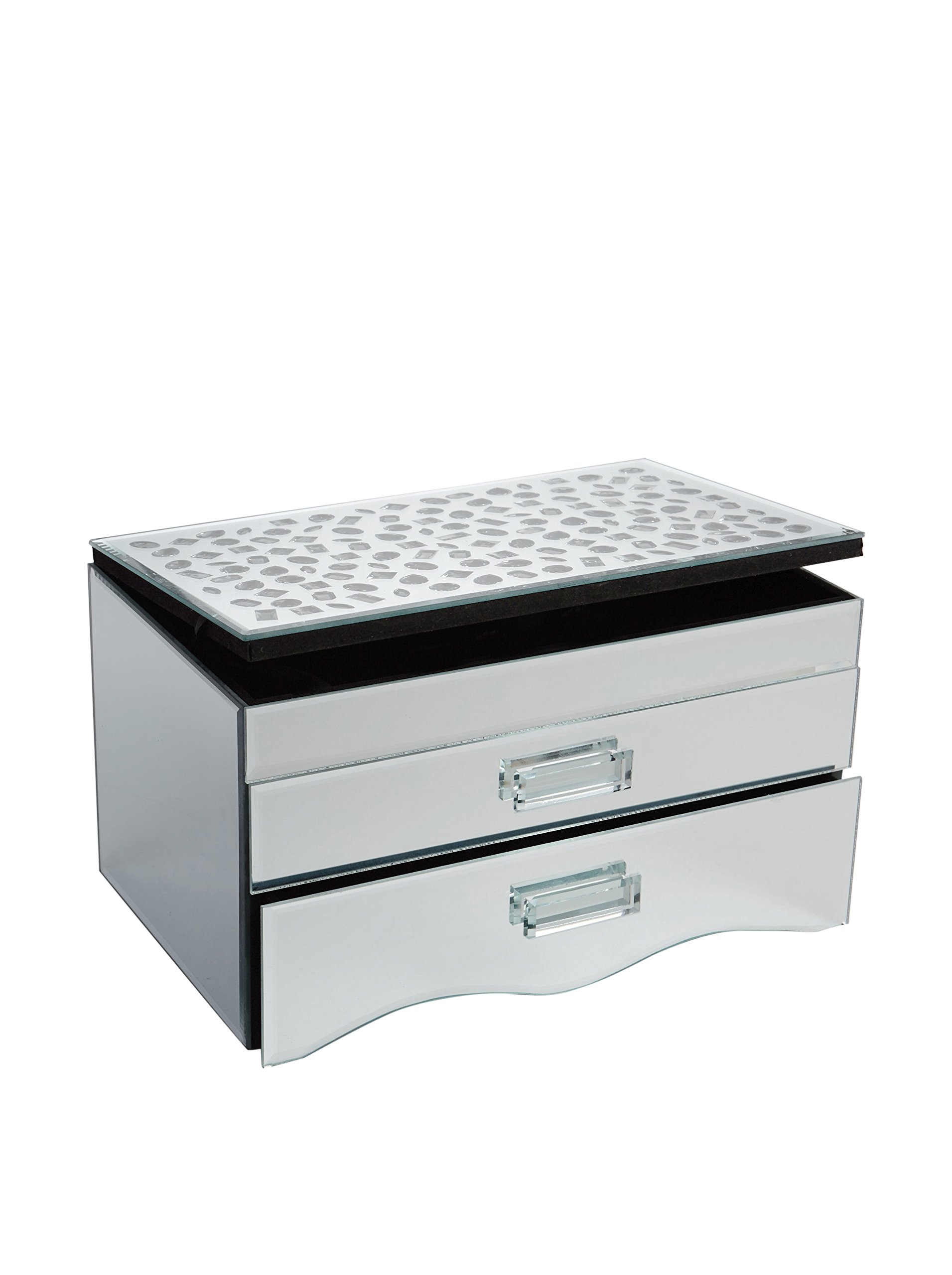 American Atelier Mirror Jewelry Box - Elegant Storage for Necklaces, Rings & Earrings - Perfect for Bedroom Vanity, Dresser & Travel Organizer