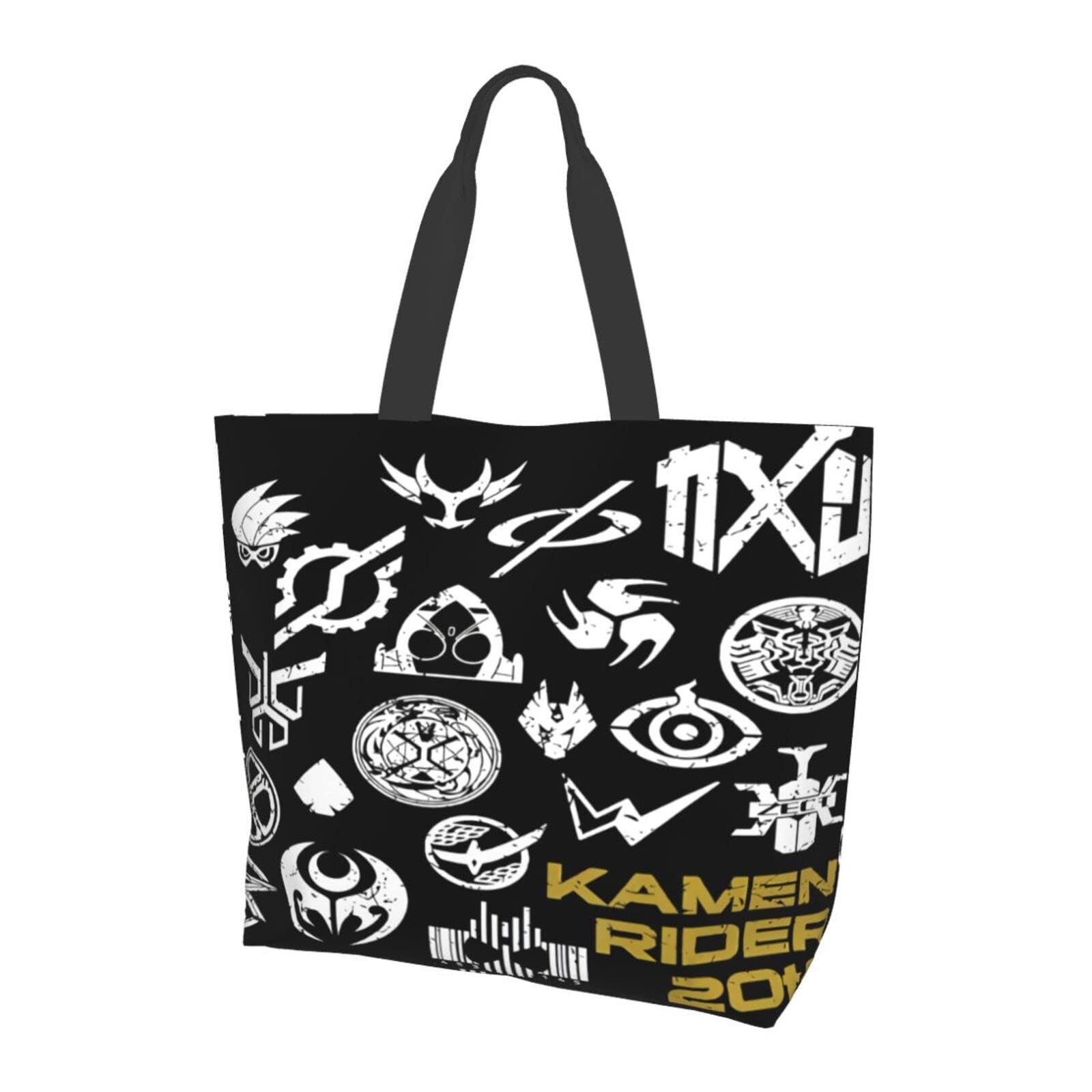 Anime Manga Kamen Rider 20th Anniversary Shoulder Tote Bag - Lightweight Shopping Grocery Handbag for Cosplay, Conventions & Daily Use