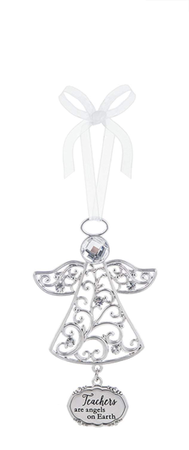 Ganz Ornament - Teachers Are Angels On Earth - Heartwarming Home Decor Gift for Educators, Christmas, or Teacher Appreciation Day - Perfect for Shelves, Desks, and Classrooms
