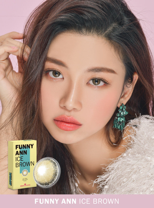 Funny Ann Ice Brown Monthly Contact Lenses (2 Pack) - Natural & Comfortable Color Contacts for Cosplay, Halloween, and Daily Wear