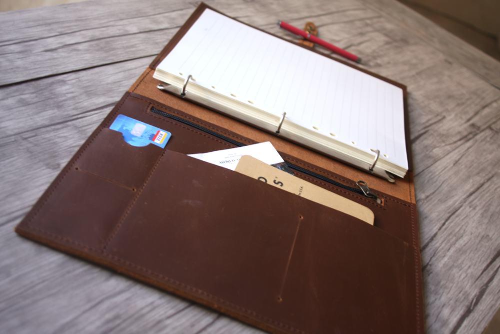 Handmade Refillable Leather Journal with Zipper - Large Size for Writing, Sketching & Travel - Perfect Gift for Writers & Artists