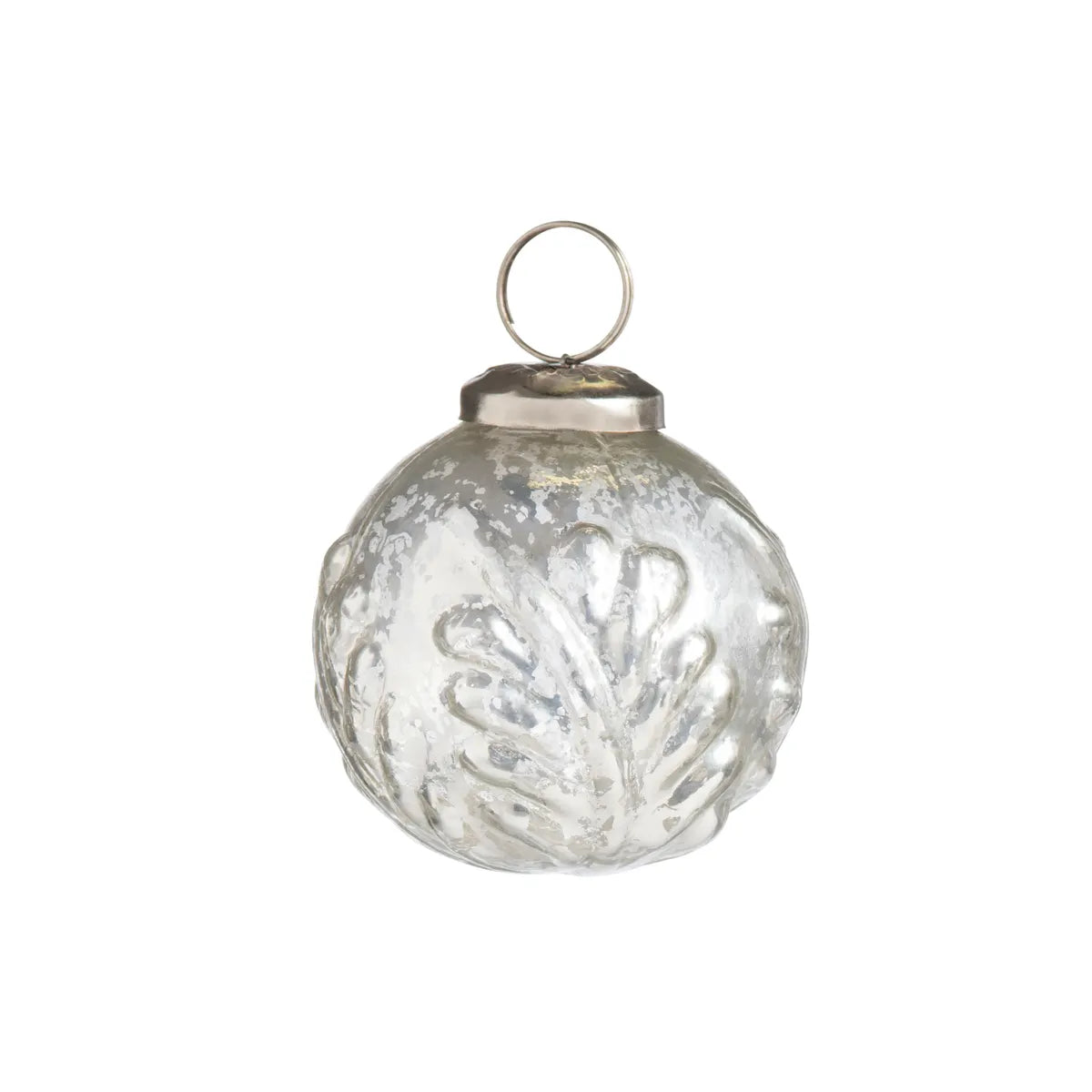 Embossed Laurel Mercury Glass Ornament Set - Elegant Holiday Decor for Christmas Tree, Mantel & Home Décor - Perfect for Gifts & Festive Celebrations