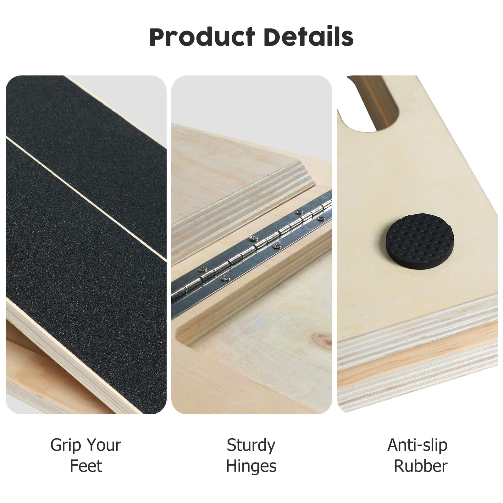 Portable Wooden Calf Stretcher Slant Board - 5 Adjustable Angles, Supports 220 lbs - Physical Therapy Equipment for Calf Stretching, Squats & Leg Exercises - Perfect for Home Gym, Yoga & Rehabilitation