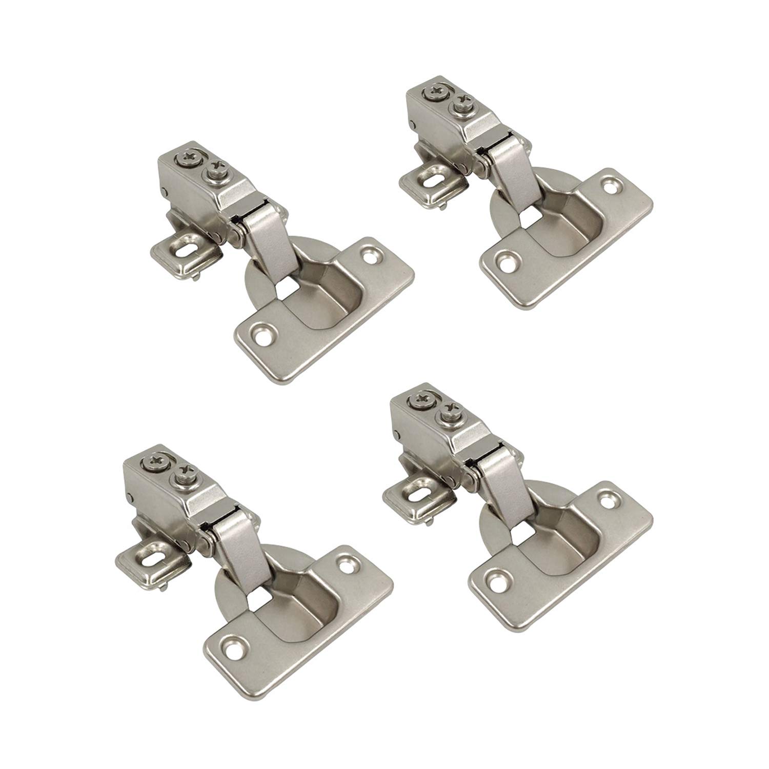 LIKERAINY 35mm Soft Close Cabinet Hinges - 95° Full Overlay Face Frame Hinge with Hydraulic Damper, Compact Mini Hinges for Cabinet, Cupboard & Wardrobe Doors (Pack of 4) - Perfect for Kitchen Cabinets, Bathroom Vanities & Closet Organizers