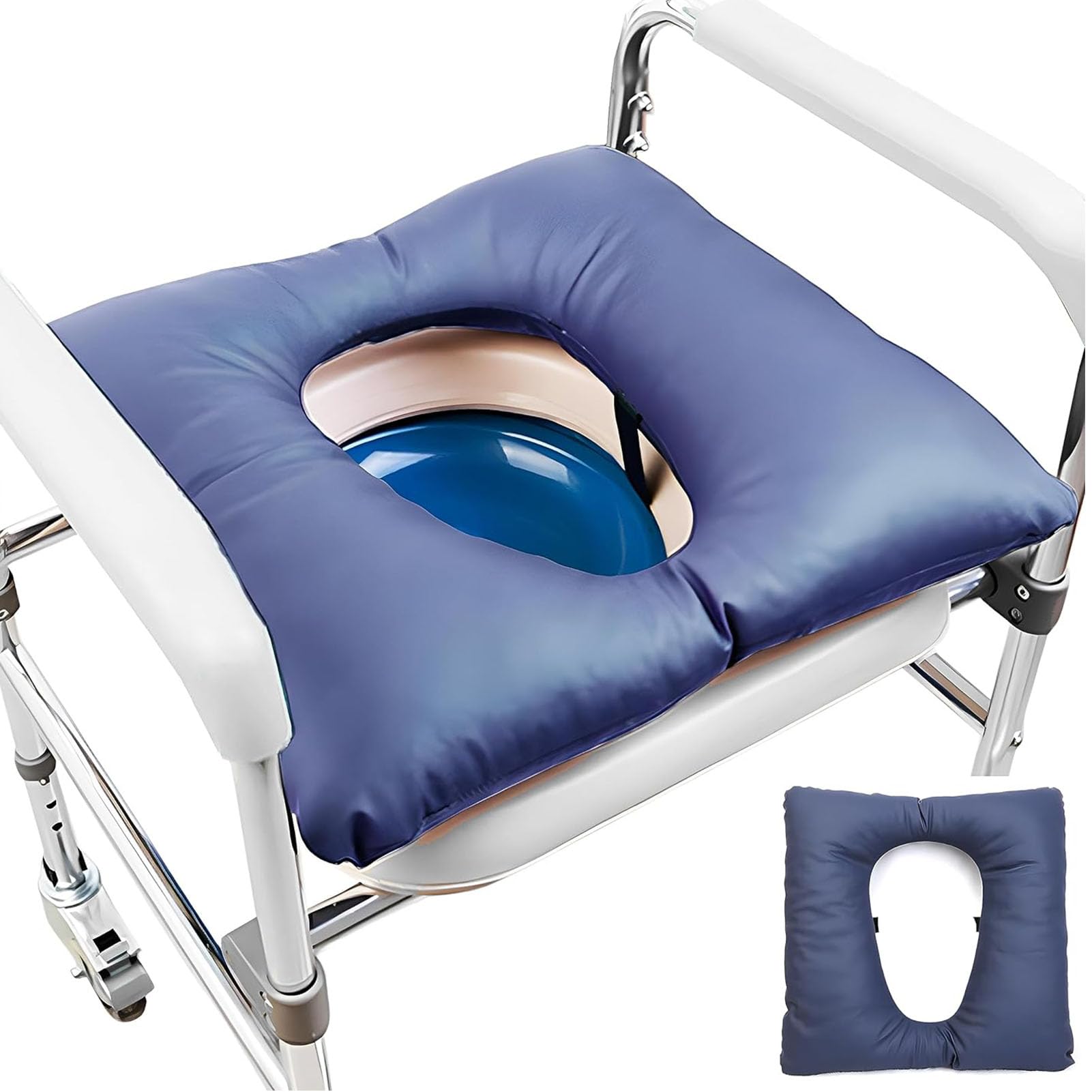 **Soft Commode Seat Cushion Replacement - Padded Toilet Seat Cushion for Bedside & Portable Commodes - Comfortable for Seniors & Shower Chairs - Ideal for Elderly Care, Post-Surgery & Mobility Assistance**