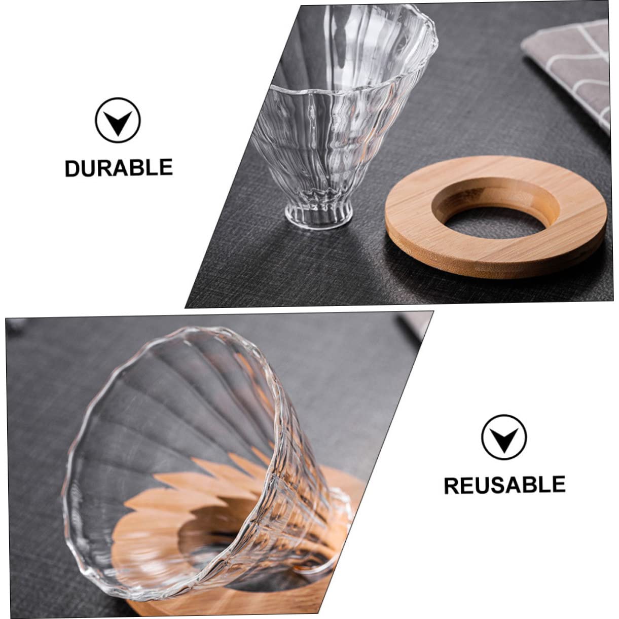 Premium Glass Pour Over Coffee Maker Set - Dripper, Filter Funnel & Mug for Home Brewing | Barista Style Coffee Brewer with Diffuser | Perfect for Office, Camping & Gift Giving
