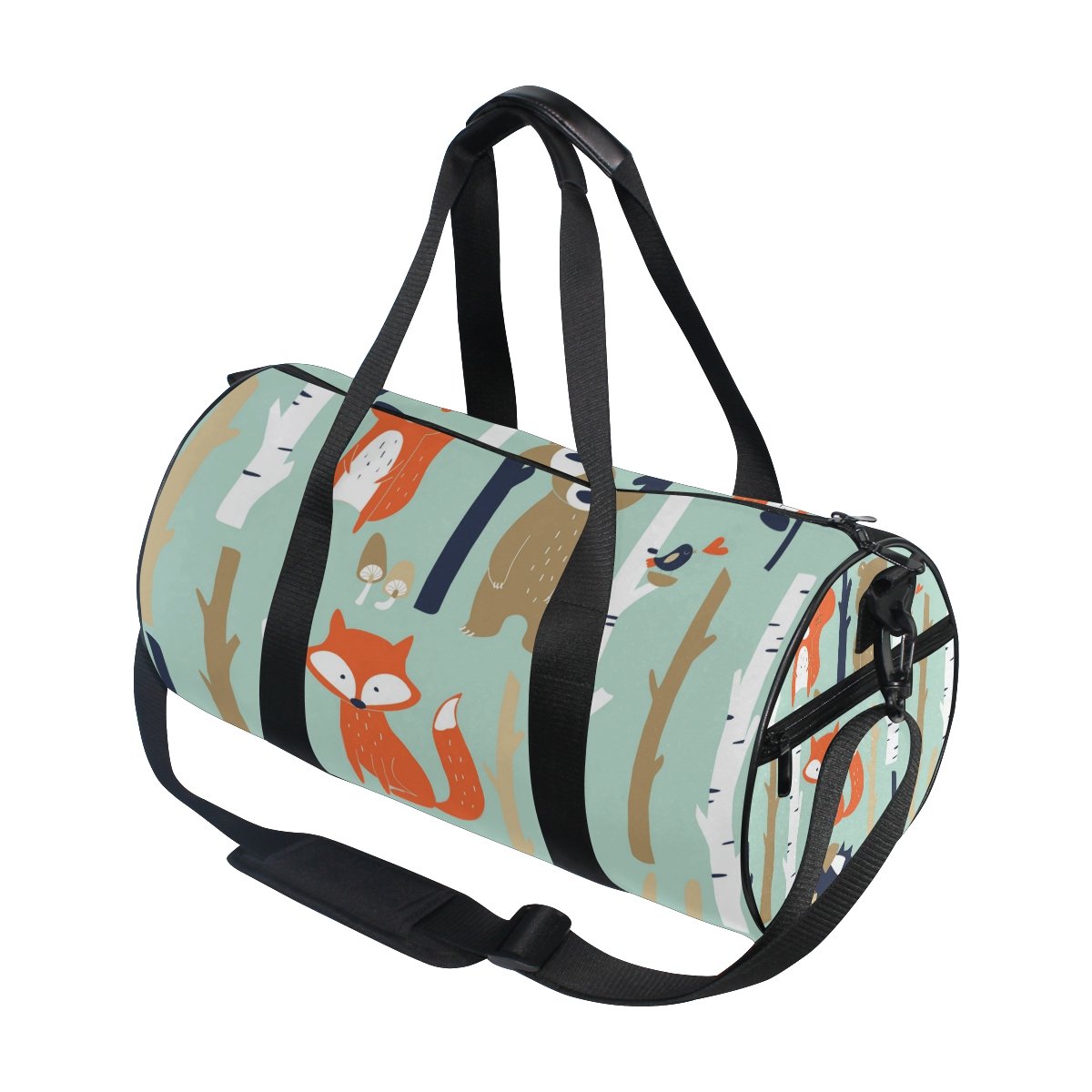 Cartoon Fox Family Duffel Bag - Large Travel Gym Bag for Women & Men, Sports Equipment Storage, Weekend Getaway & Workout Essentials