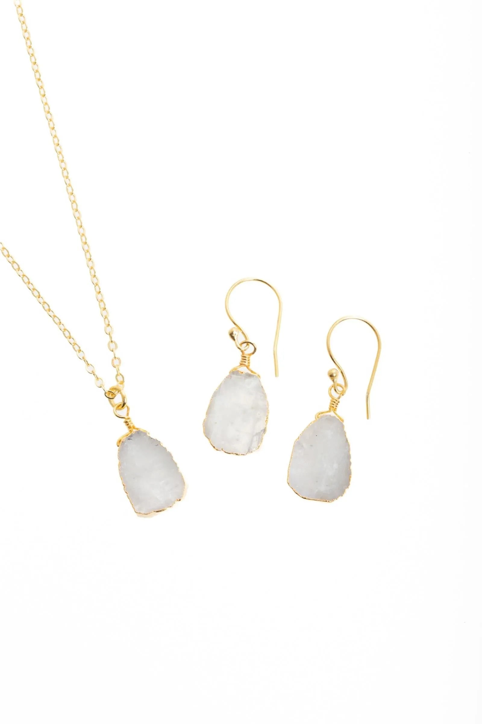 Gemstone Mini Earring and Necklace Set for Women - Elegant Jewelry Gift for Birthday, Anniversary & Valentine's Day - Perfect for Parties, Weddings & Everyday Wear
