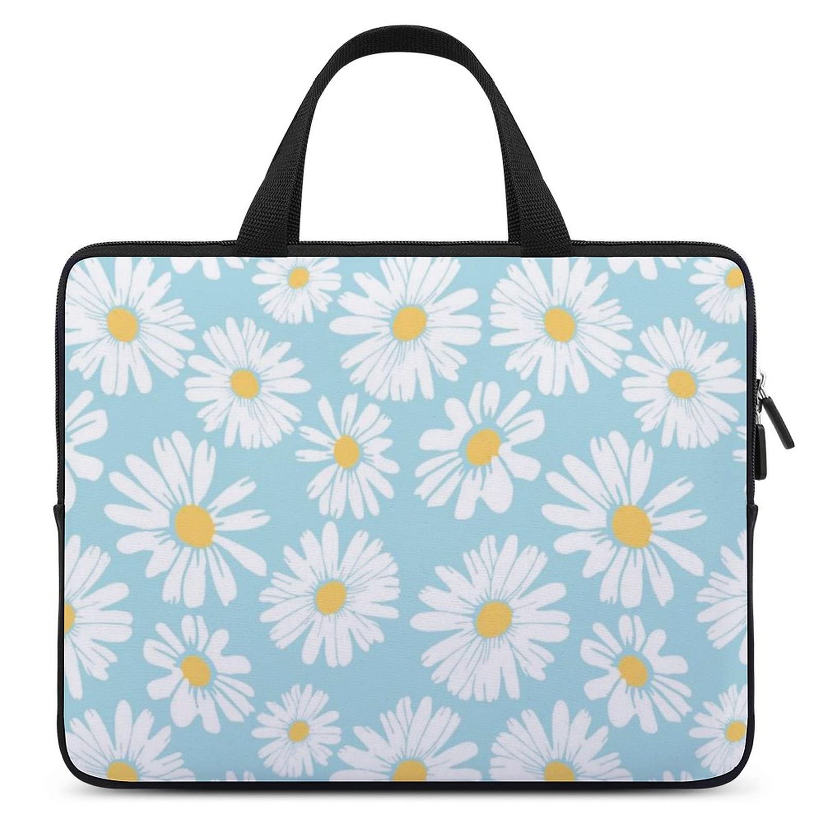 Daisy Flower Waterproof Laptop Bag | Slim Business Casual Computer Briefcase for Work, Travel & School