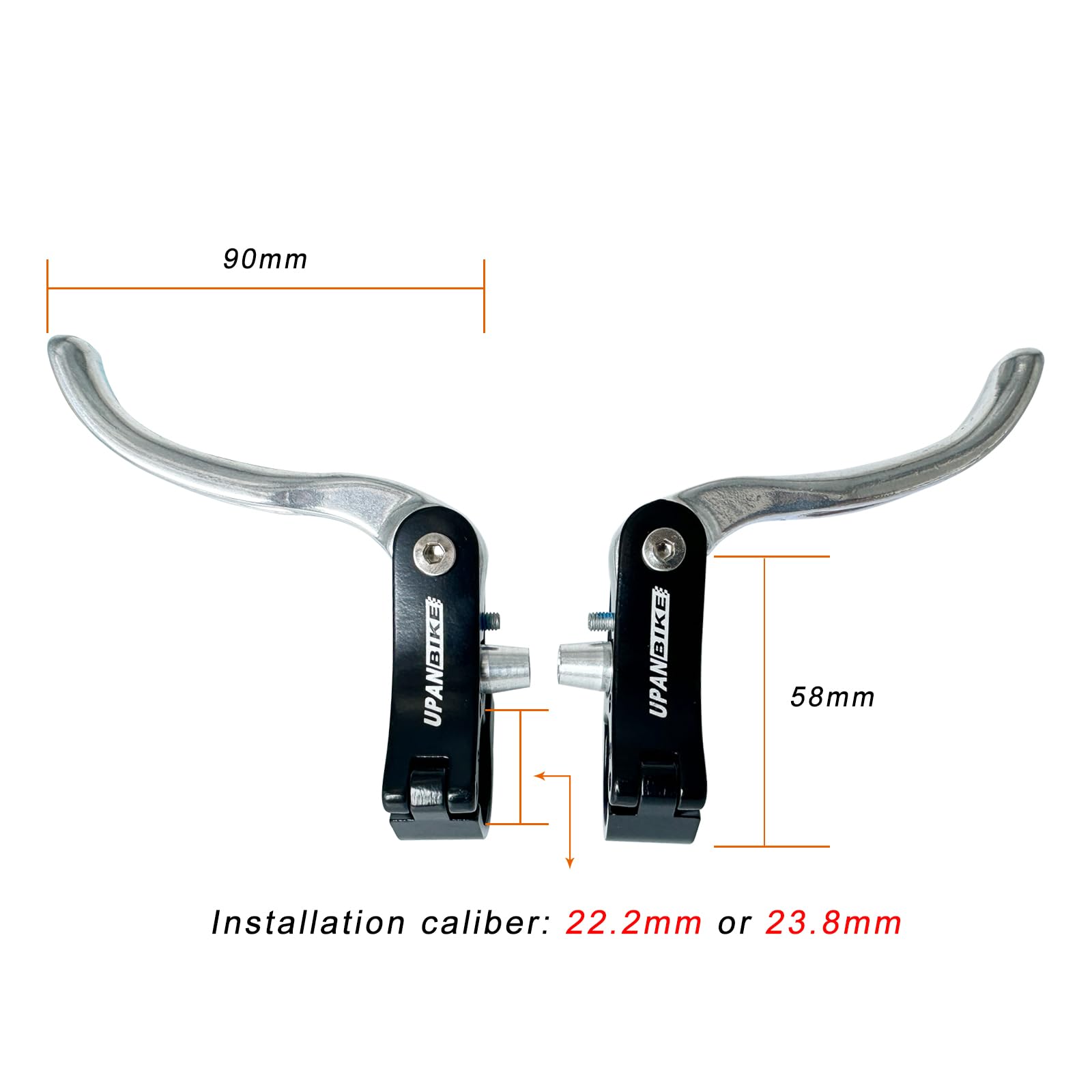 UPANBIKE Road Bike Brake Lever Set - Aluminum Alloy 22.2mm Dual Brake Levers for Fixie & Road Bikes - Perfect for Urban Commuting & Performance Cycling
