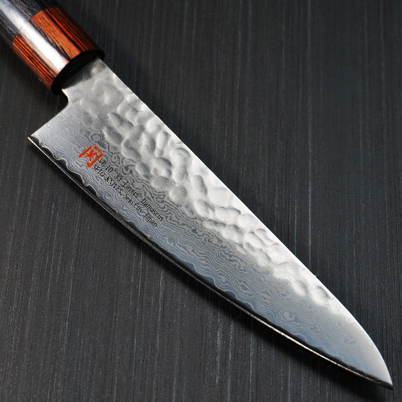 Premium SETO 33-Layer Hammered Nickel Damascus VG10 Santoku Knife 150mm (6 Inch) - Japanese Kitchen Knife for Slicing, Dicing & Chopping Vegetables, Fruits & Meat - Perfect for Home Chefs & Culinary Enthusiasts