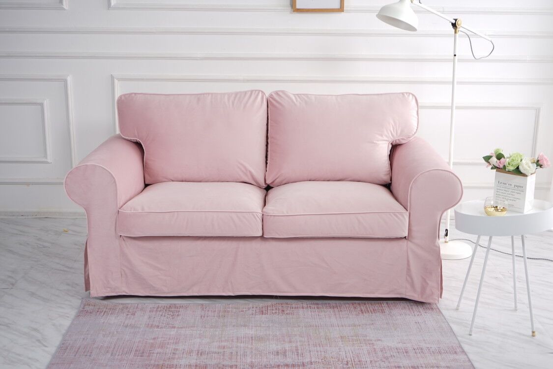 Ektorp Loveseat Cover - 2 Seat Sofa Slipcover | Washable Stretch Fabric Furniture Protector for Living Room, Bedroom & Office