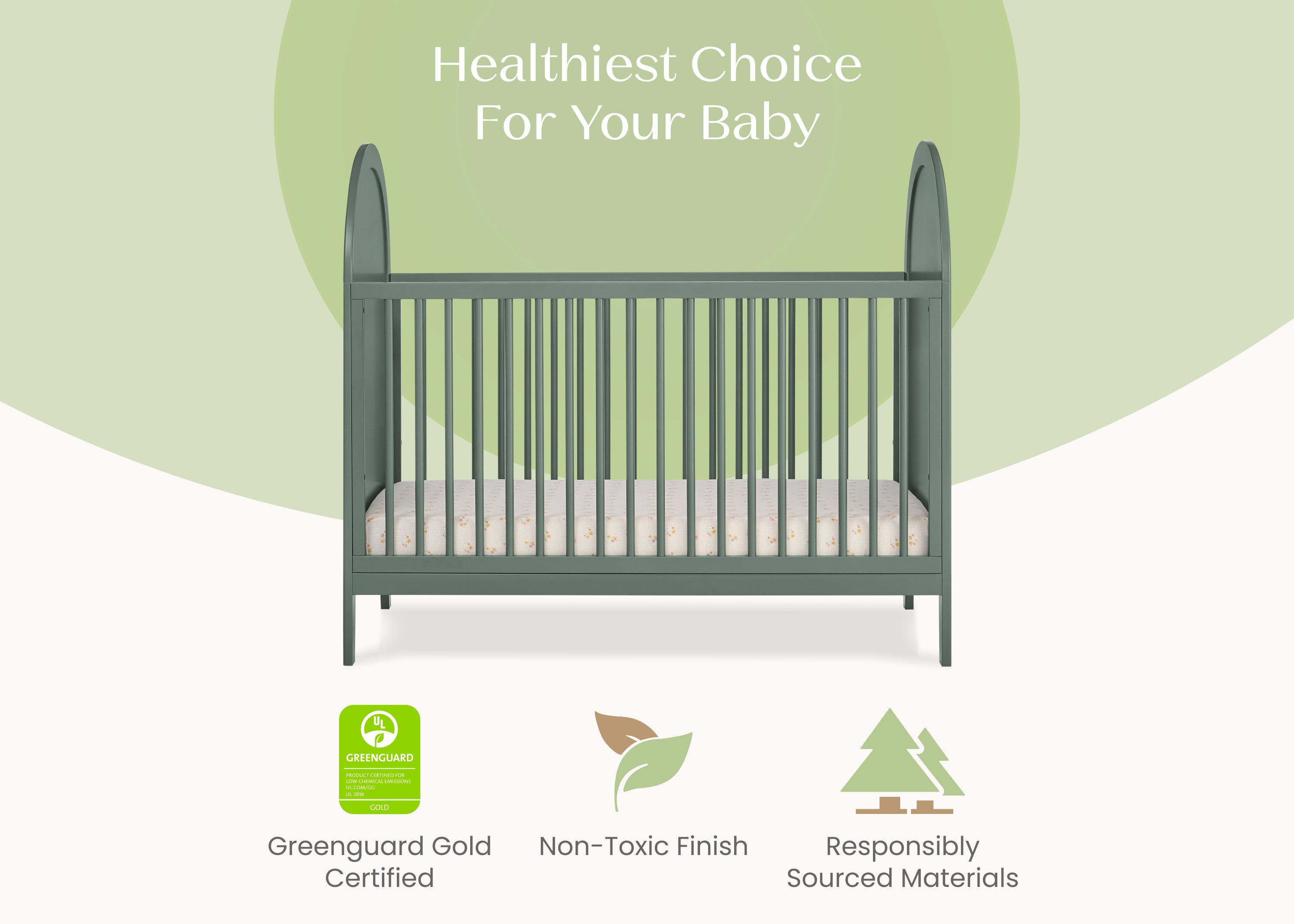 Eloise 4-in-1 Convertible Baby Crib - Toddler Bed, Daybed & Full-Size Bed Conversion - Safe Nursery Furniture for Newborns to Teens - Perfect for Bedrooms, Daycare & Guest Rooms
