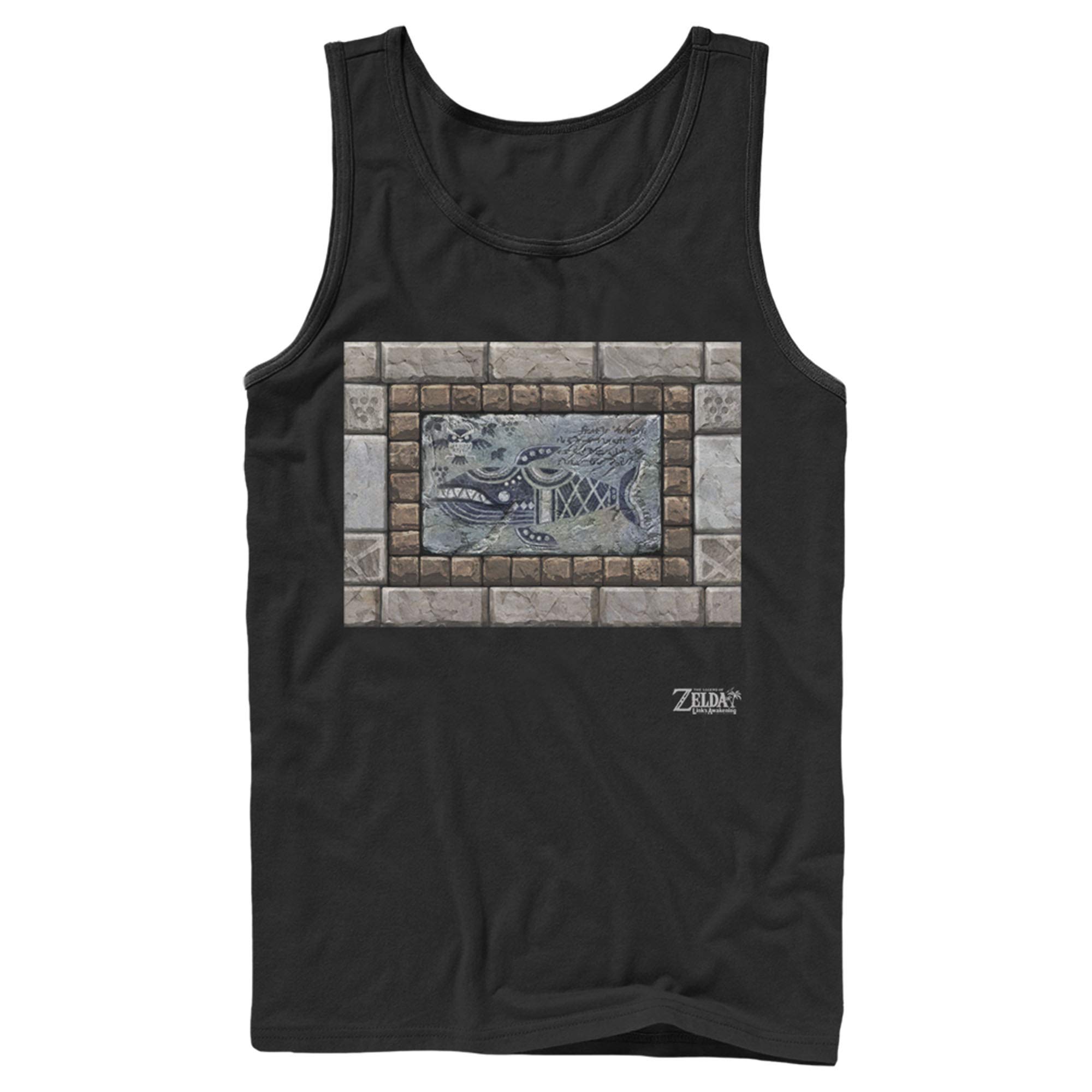 Legend of Zelda Link's Awakening Whale Stone Tablet Men's Graphic Tank Top - Retro Gaming Tee for Fans, Cosplay & Casual Wear