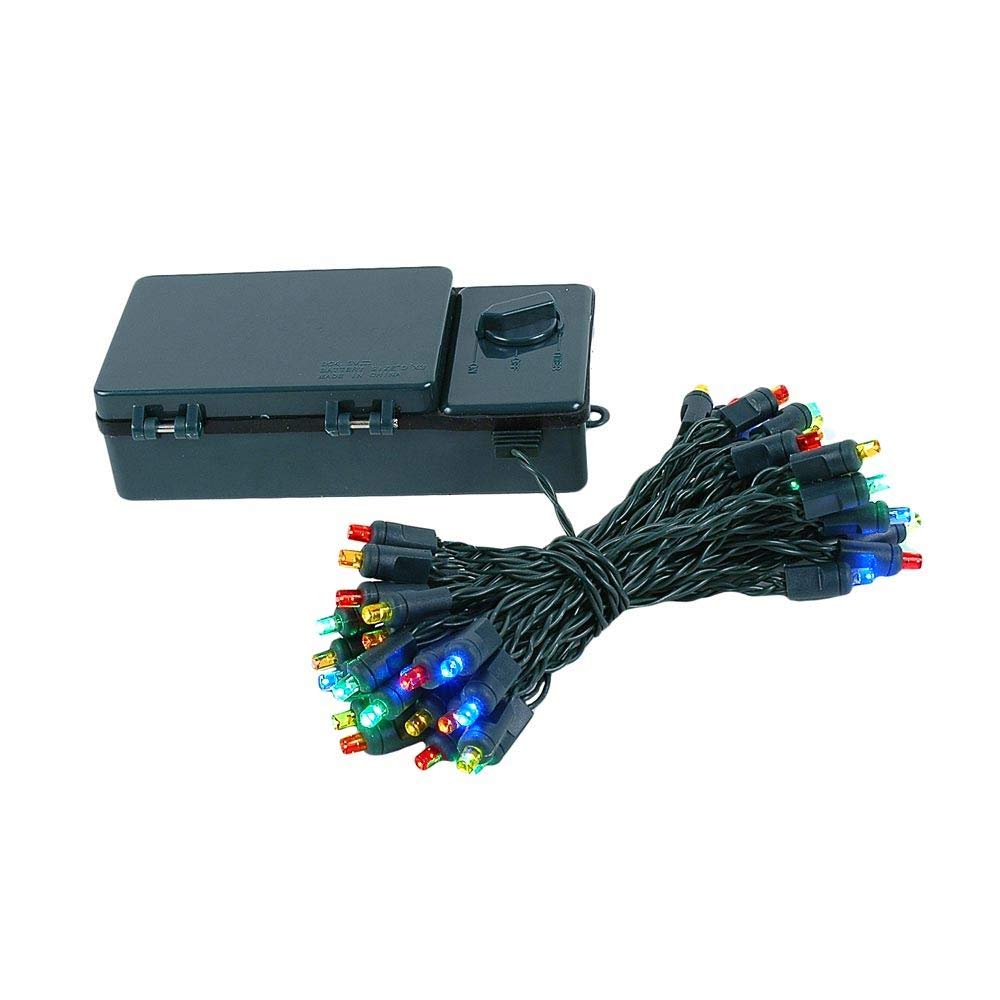 BAT50 LED Battery Operated Christmas Mini Lights - 50 Green Wire Fairy String Lights (17 Feet) for Holiday Decor, Party, Wedding & Indoor/Outdoor Use