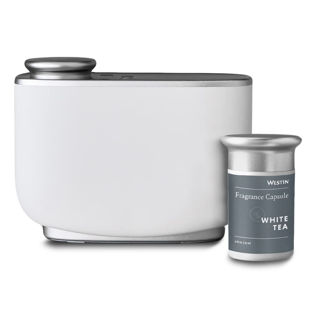Westin White Tea Room Diffuser & Scent Capsule - Luxury Hotel Fragrance Oil Diffuser with Signature White Tea Aroma - Perfect for Home, Spa, Office & Relaxation Spaces