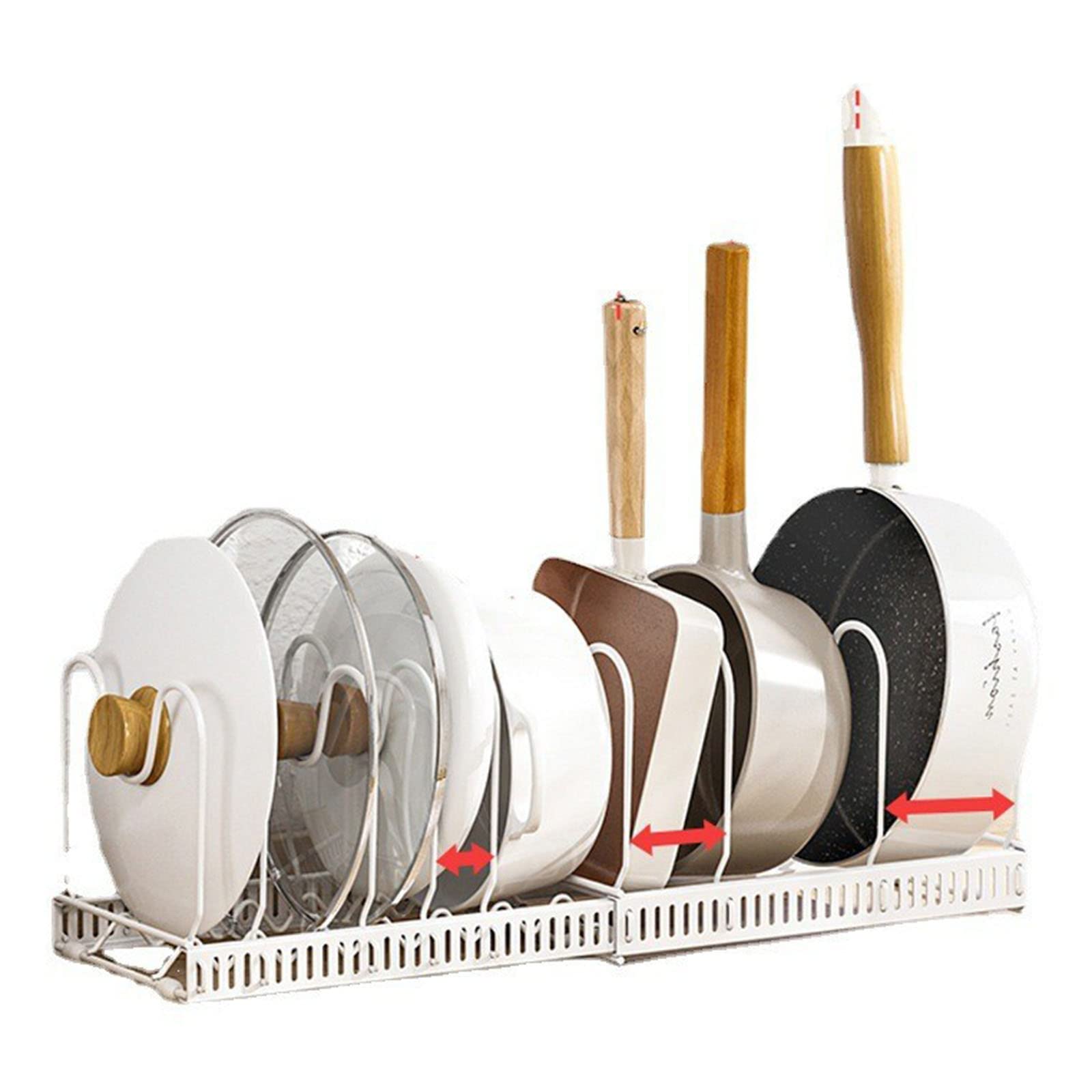 Adjustable Kitchen Shelf Organizer - Multi-Layer Storage Rack for Cutting Boards, Pot Lids & Kitchenware Supplies | Space-Saving Cabinet & Pantry Organization Solution