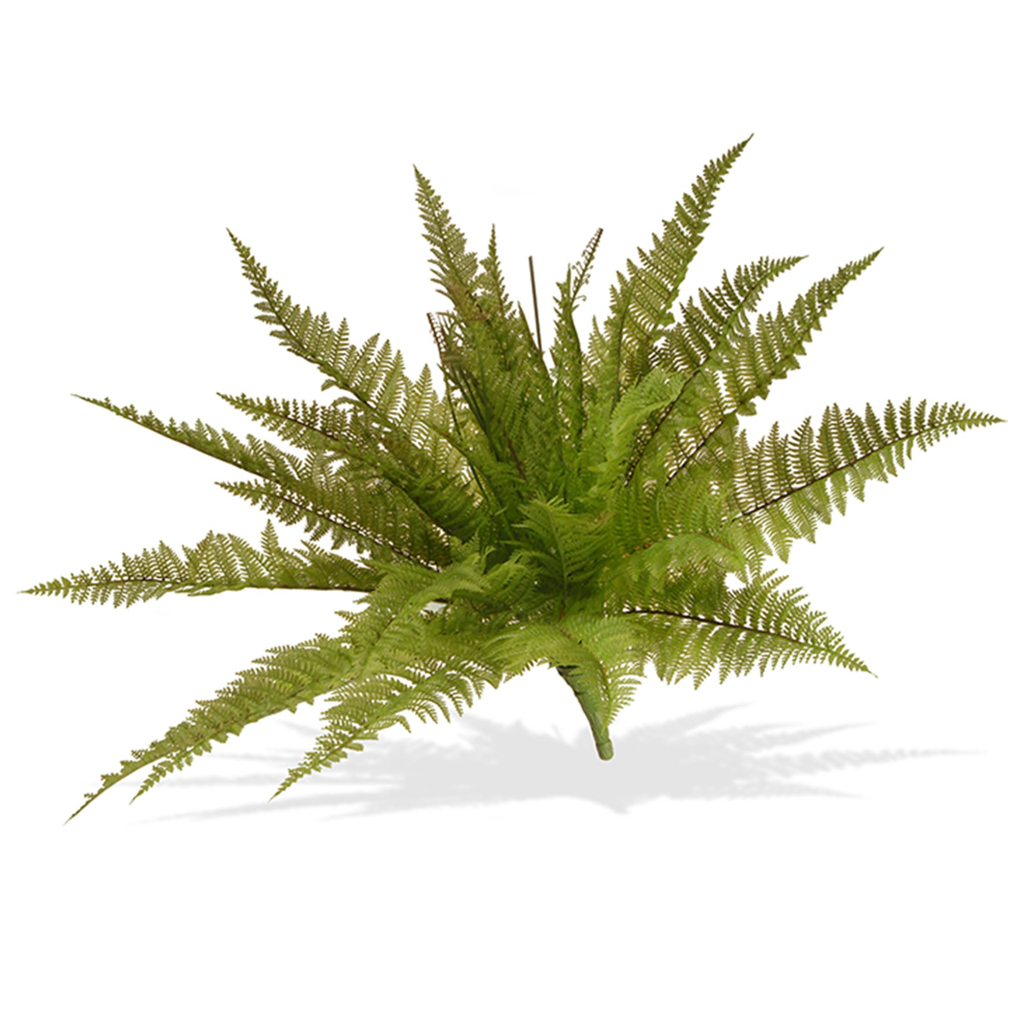 21 Inch Artificial Spring Fern Bush with Stem Vine Base - Realistic Faux Greenery for Home Decor, Office, Wedding, and Events