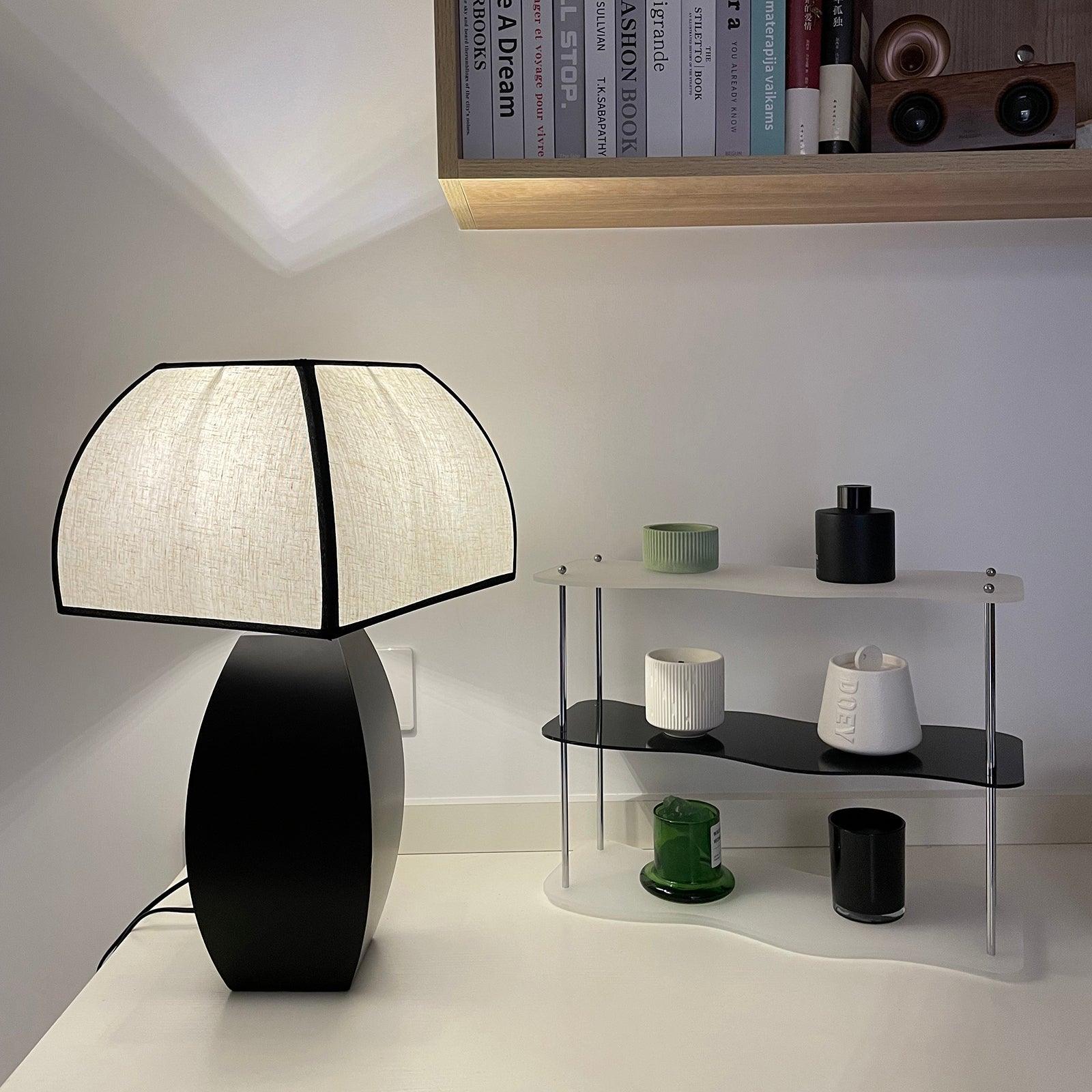 Modern Black Table Lamp with USB Port - Stylish Nightstand Lamp for Bedroom, Living Room, Office - Perfect for Reading, Working & Home Decor