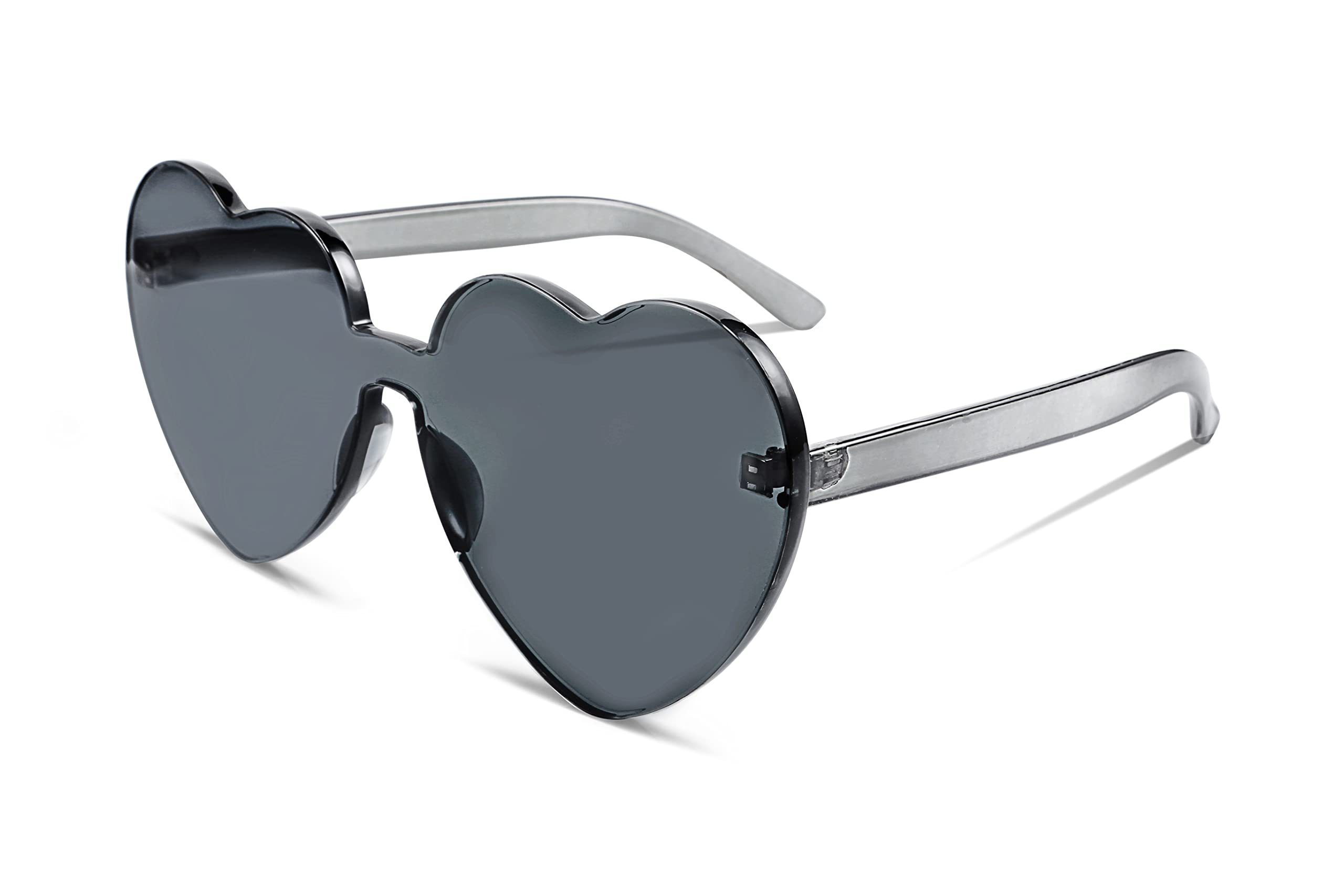 FEISEDY Thick Heart Sunglasses for Women - Rimless Heart Shaped Fashion Sun Glasses with UV Protection - Perfect for Valentine's Day, Date Night, and Summer Outfits