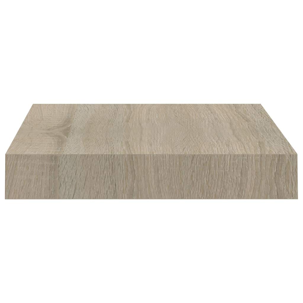 Floating Wall Shelf - Invisible Mounting Oak MDF Display Shelf for Books, Decor & Storage (9.1