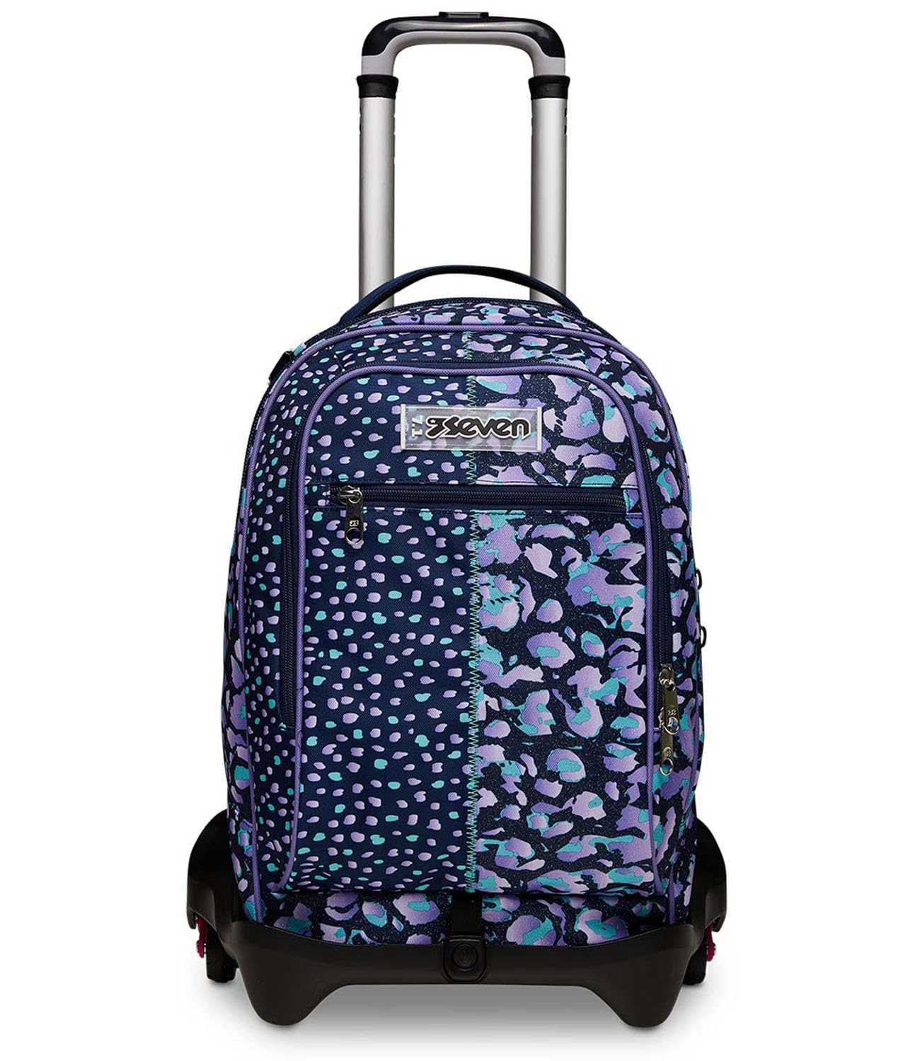 Seven S.p.a. Jack 3-Wheel Kids & Teens Rolling Backpack Trolley, Multicolor, 37 x 51 x 27 cm - Perfect for School, Travel & Daily Commute