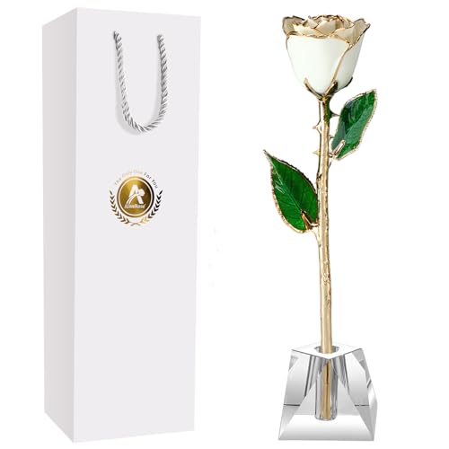 A1. White Handmade Rose White Crystal Vase