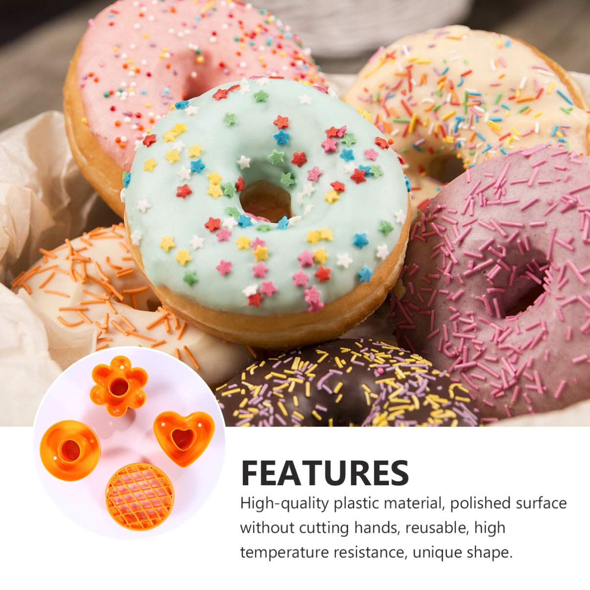 DOITOOL 4-Piece Silicone Donut Baking Mold Set - Heart & Flower Shaped Non-Stick Donut Pan for Oven, Cupcakes, Muffins - Perfect for Birthday Parties, DIY Desserts & Holiday Baking