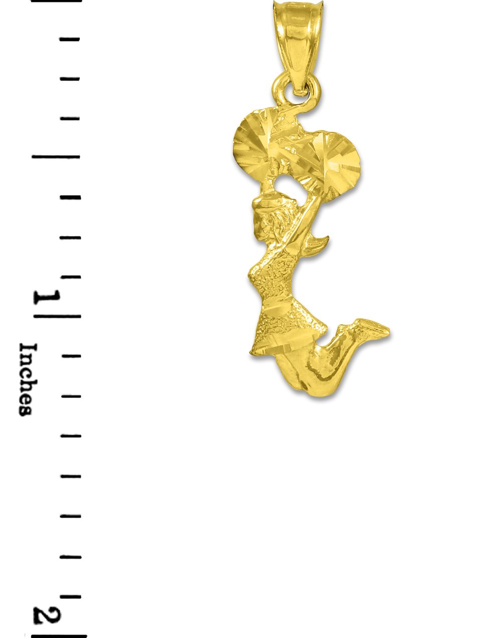 14K Gold Cheerleader Charm Pendant Necklace for Women - Elegant Cheerleading Jewelry Gift for Games, Pep Rallies & Spirit Events