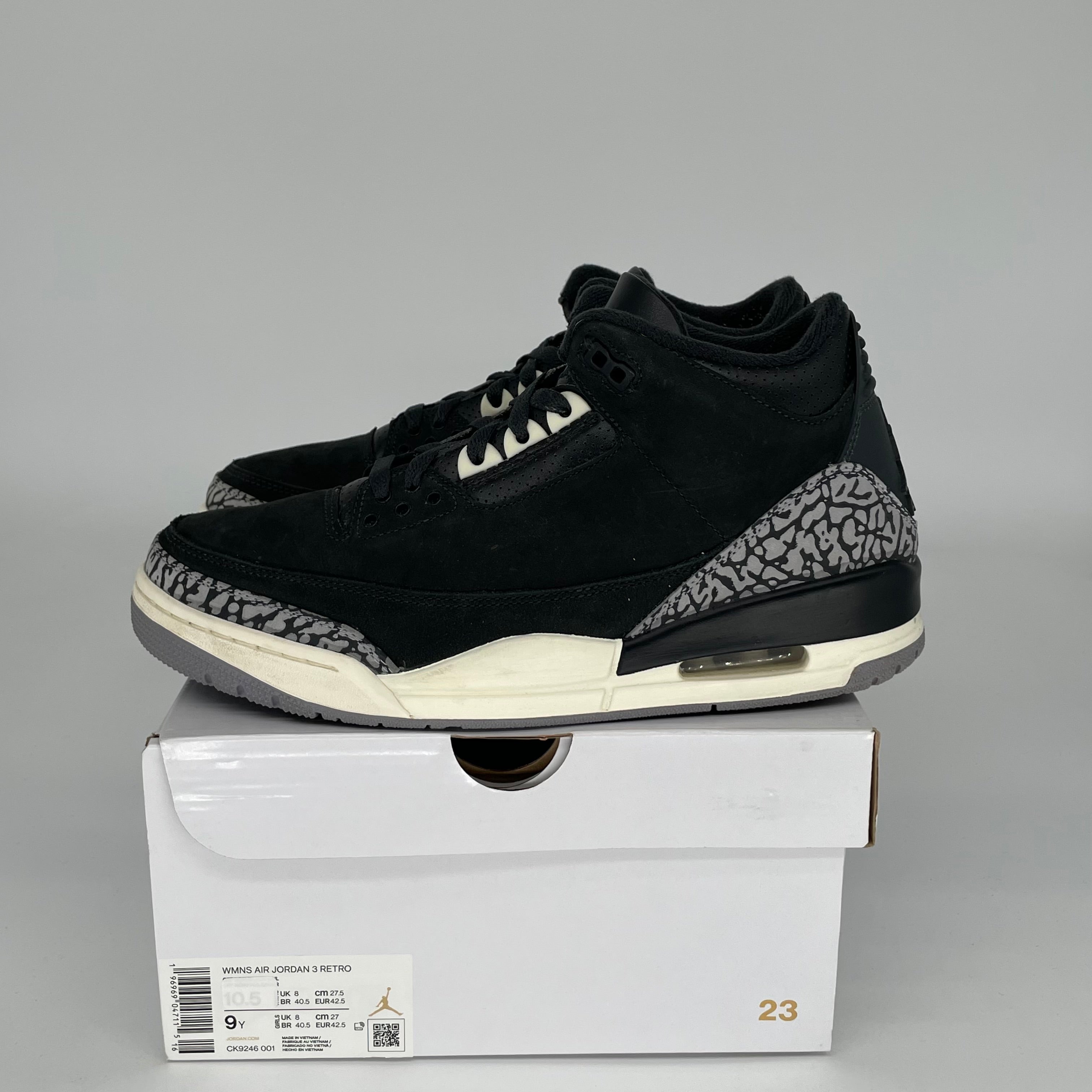 Original Air Jordan 3 Retro 'Off Noir' Women's Size 9/10.5W - Style Code CK9246-001 | Basketball Shoes for Women, Streetwear Fashion & Sneaker Collection