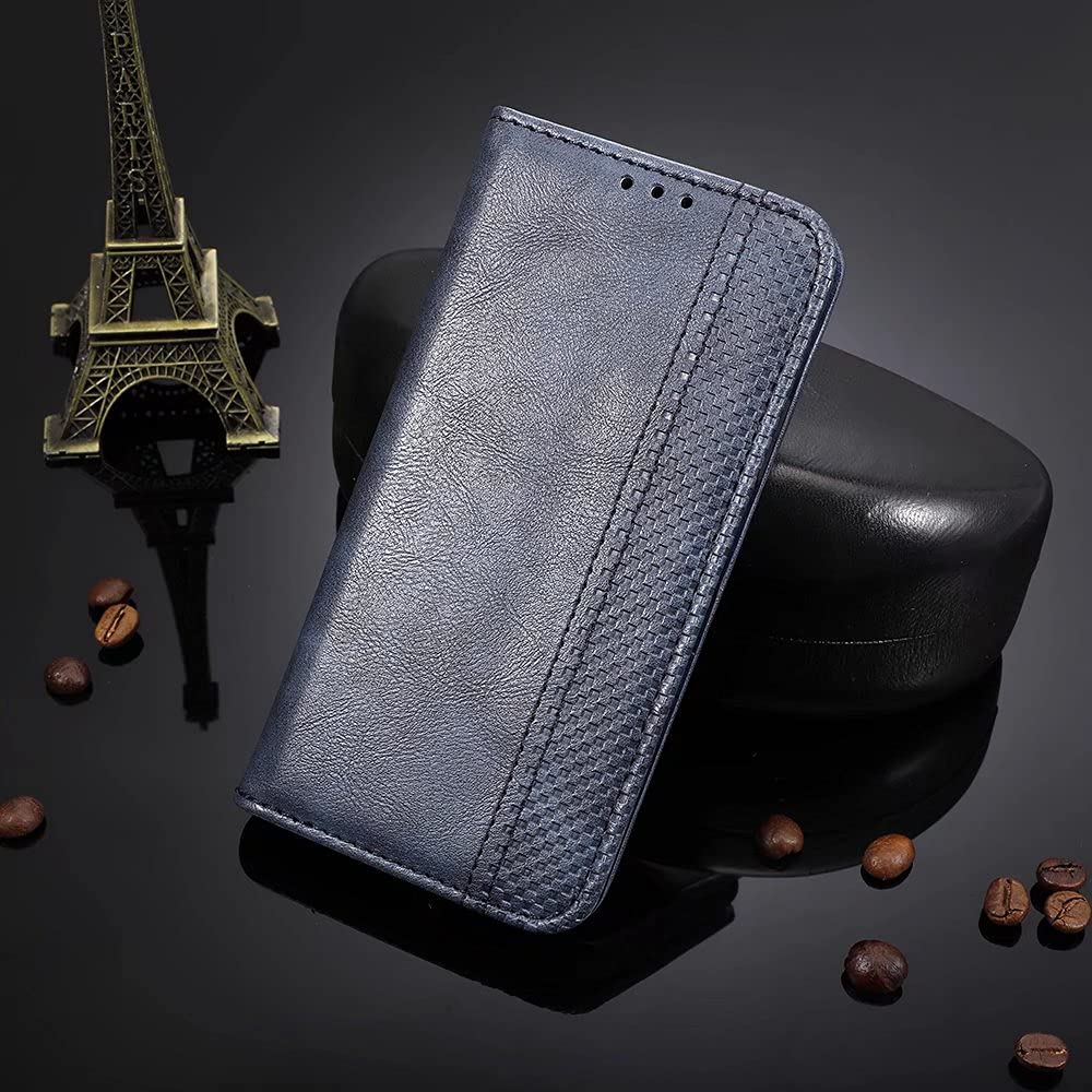 Premium Leather Wallet Case for Honor Magic6 Lite - Magnetic Flip Cover with Card Holder & Kickstand (Blue) | Slim Protective Phone Case with RFID Blocking | Perfect for Business, Travel & Everyday Use