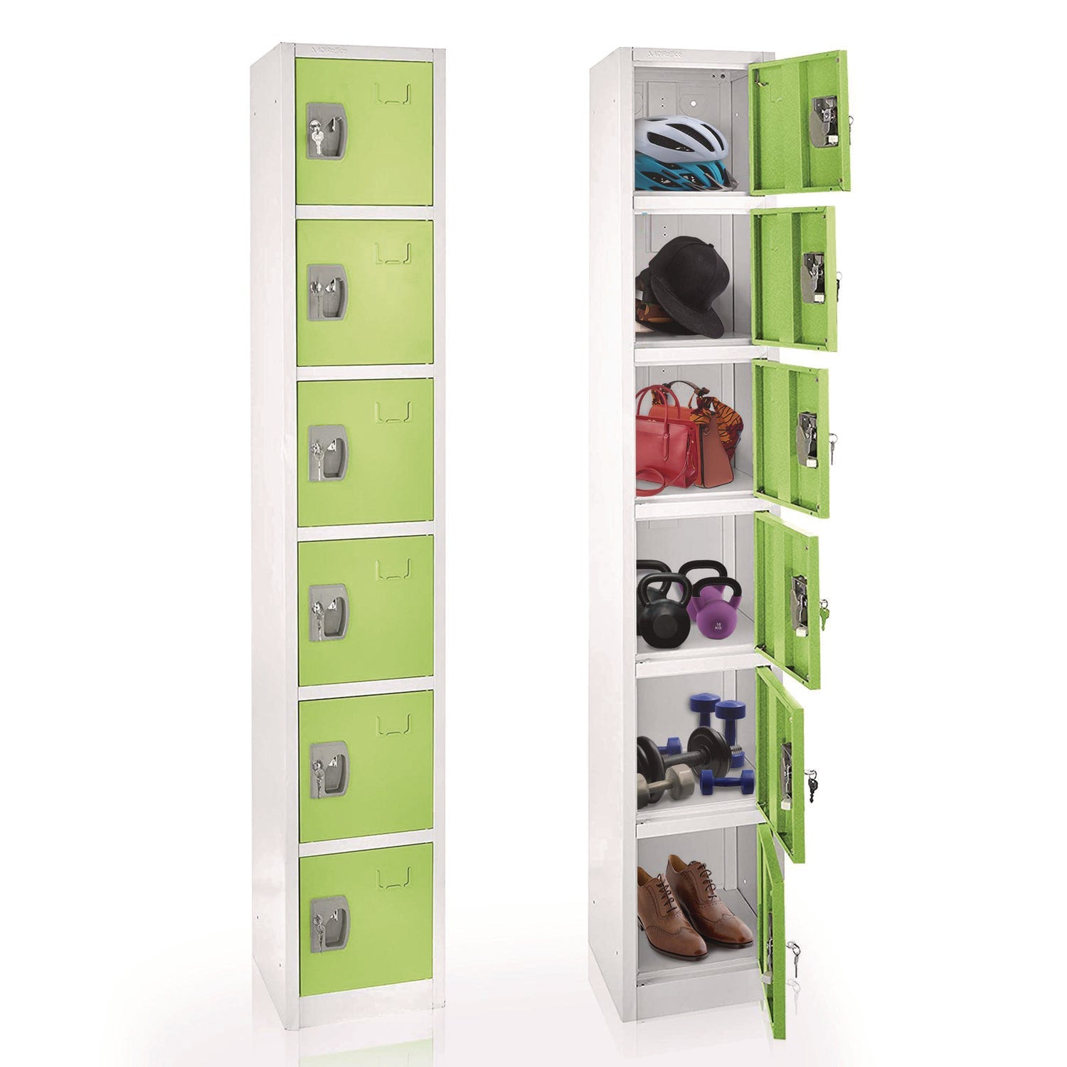 AdirOffice 6-Compartment Steel Storage Locker - 12