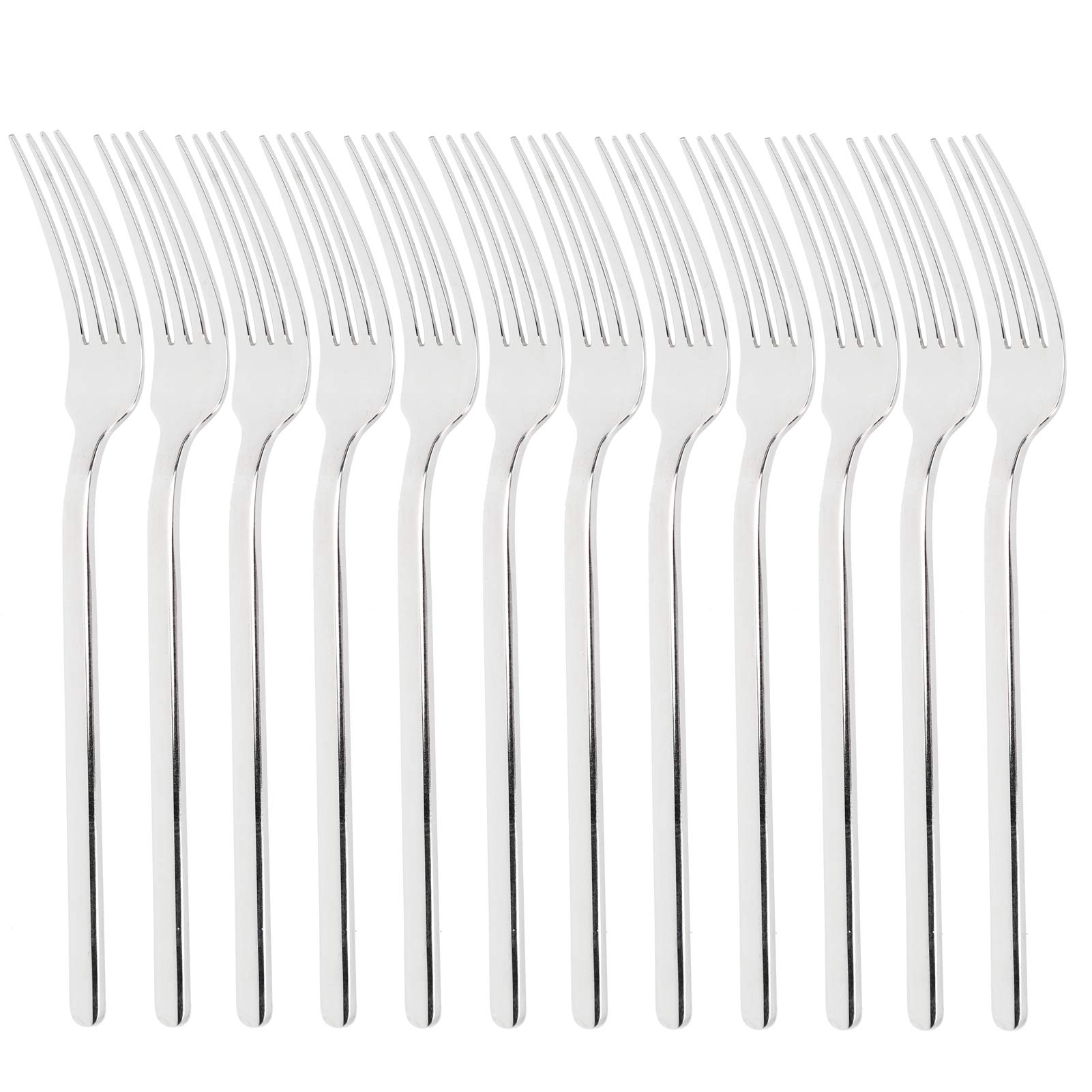 12-Piece 316 Stainless Steel Dessert Forks Set - Elegant Cake, Fruit, Steak & Coffee Forks for Home, Wedding, Party & Restaurant Use - Perfect for Afternoon Tea, Dessert Buffets & Holiday Gifting