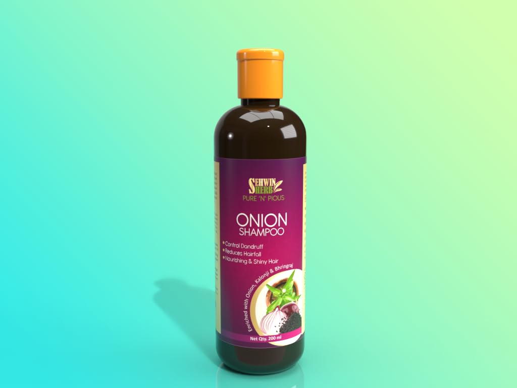 Sehwin Herbs Pure 'N' Pious Onion Shampoo for Hair Growth & Scalp Care - Sulfate Free, Natural Ingredients - Perfect for Thinning Hair & Dandruff Treatment at Home