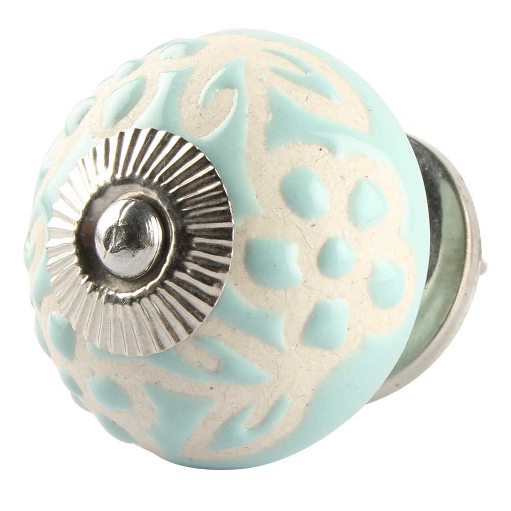 12 Pack Floral Ceramic Green Drawer Knobs - Premium Kitchen Cabinet Hardware for Dressers, Cabinets & Furniture - Decorative Door Pulls for Home Decor Upgrade (Vintage Style)