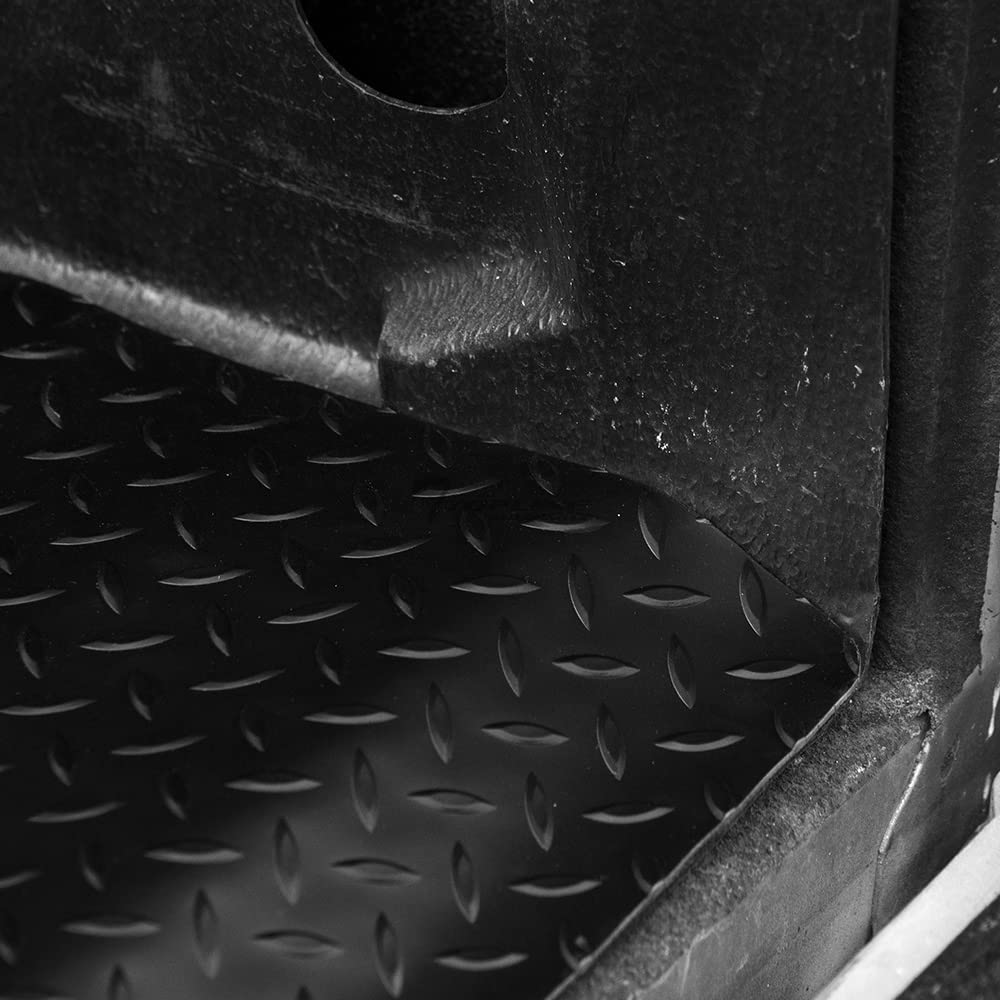 Black Rubber Diamond Plate Truck Bed Mat for 2007-2021 Toyota Tundra 8ft (96
