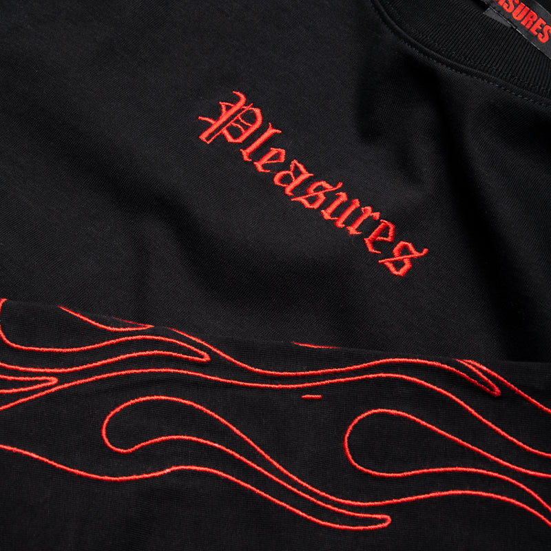 Pleasures Fiery Heavyweight Long Sleeve T-Shirt - Black | Streetwear Fashion, Urban Style, Casual Wear for Men & Women