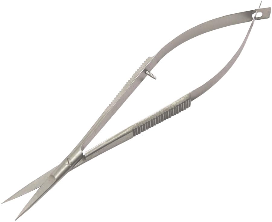 SANDBROS Professional Stainless Steel Straight Cuticle Scissors - Self-Opening Grooming & Nail Care Tool - Perfect for Manicures, Pedicures, Scrapbooking and Decoupage Crafts