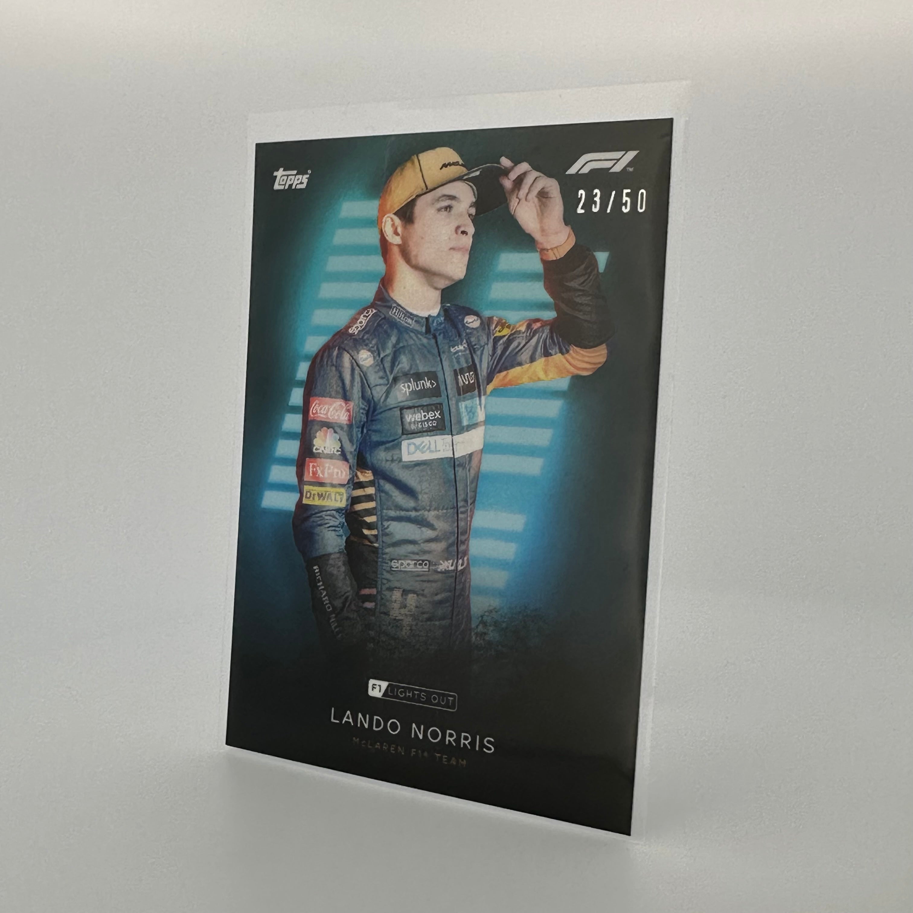 50 Lando Norris Driver Aqua Parallel - F1 Racing Collectible Cards for Fans & Memorabilia Enthusiasts - Perfect for Trading, Display, and Gifts
