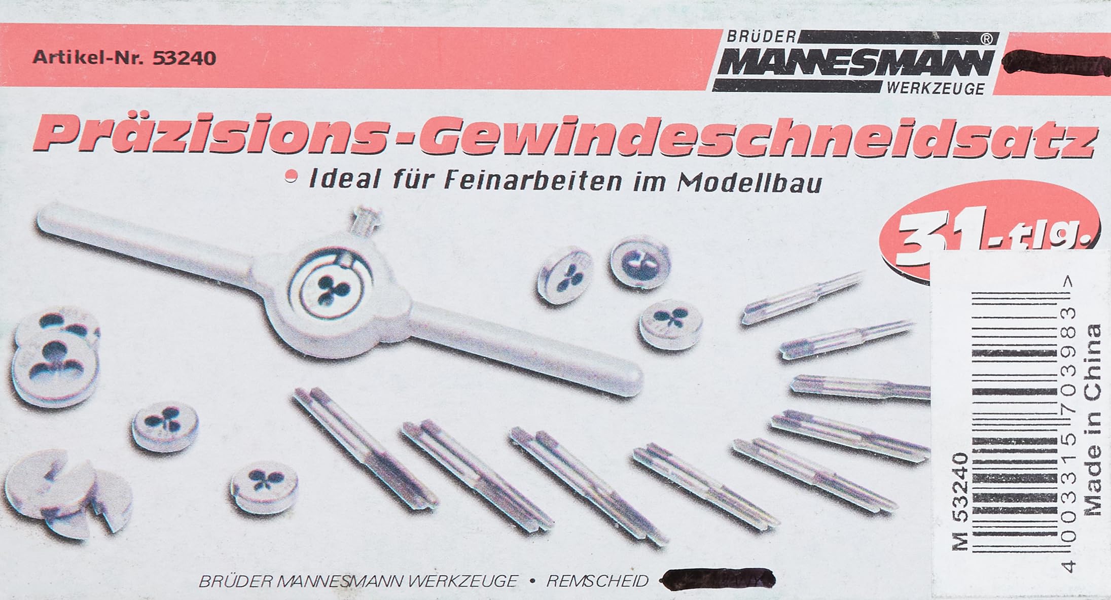 Brueder Mannesmann Tools M53240 Professional Thread-Cutting Set - 40-Piece High-Speed Steel Tap and Die Kit for Metalworking | Perfect for DIY Projects, Plumbing Repairs & Automotive Maintenance