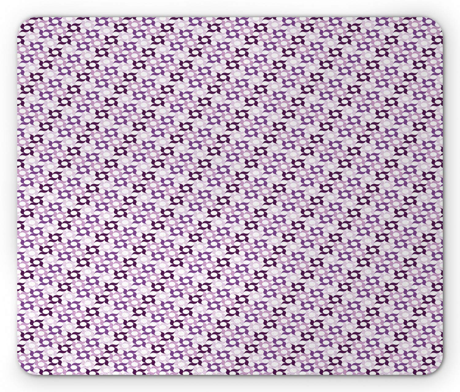 Ambesonne Pinwheel Mouse Pad - Non-Slip Rubber Gaming Mousepad with Swirling Floral Design, Standard Size (Dark Purple Violet) for Office, Home & Computer Workstations