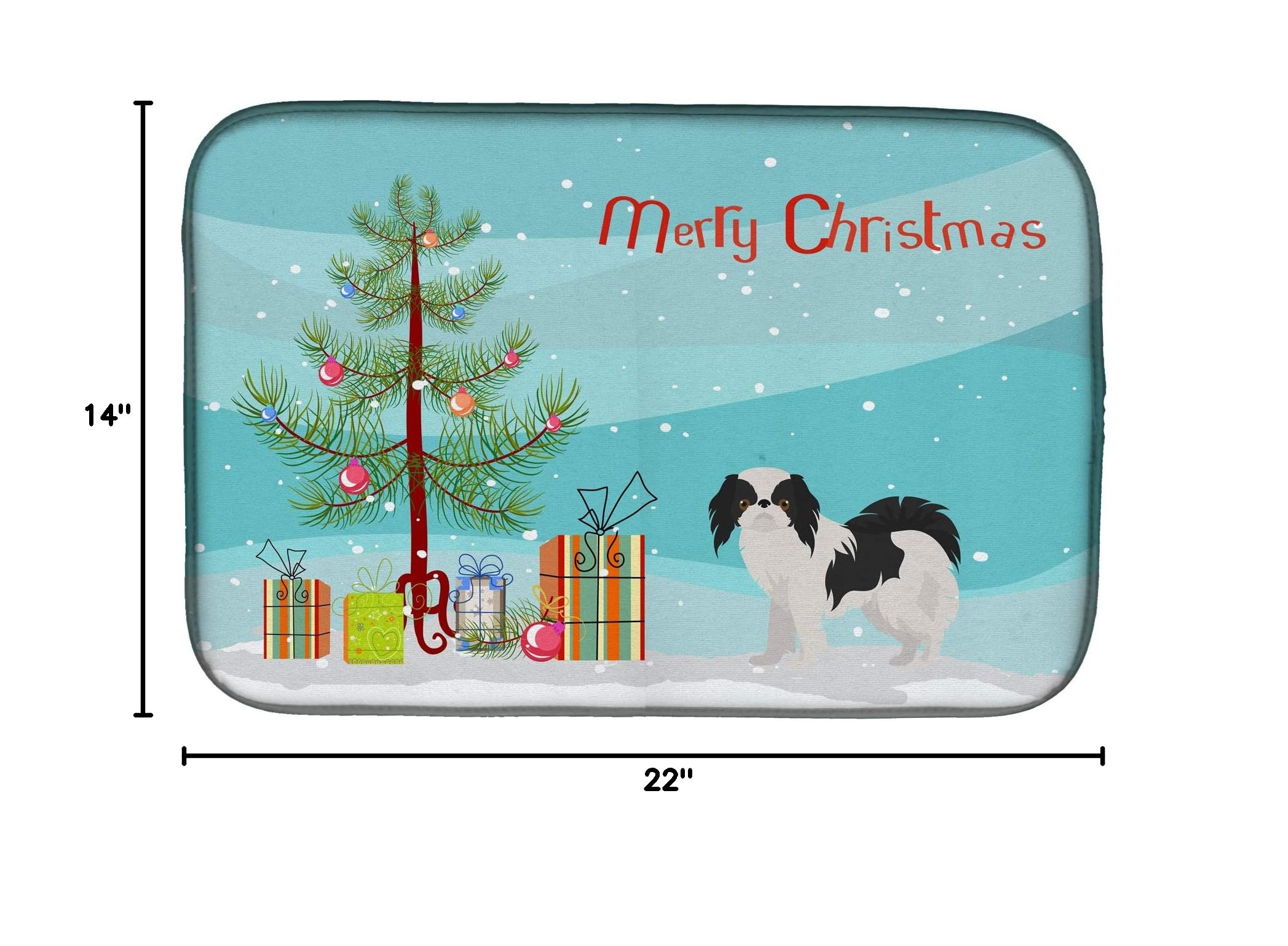 Japanese Chin Christmas Dish Drying Mat - Absorbent Kitchen Counter Pad for Holiday Decor