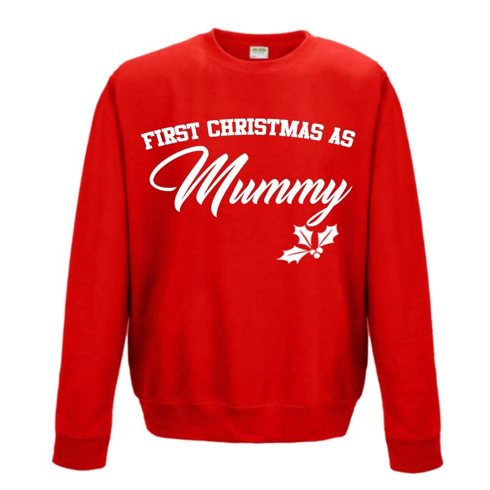 CLR First Christmas As Mummy Sweatshirt - Cozy Holiday Pullover for New Moms - Perfect for Christmas Photos & Family Gatherings
